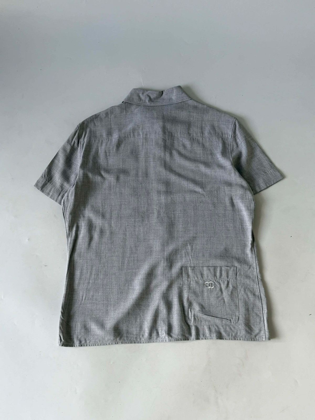Chanel Chanel Gray Short Sleeve Shirt Size XS / US 0-2 / IT 36-38 - 2 Thumbnail