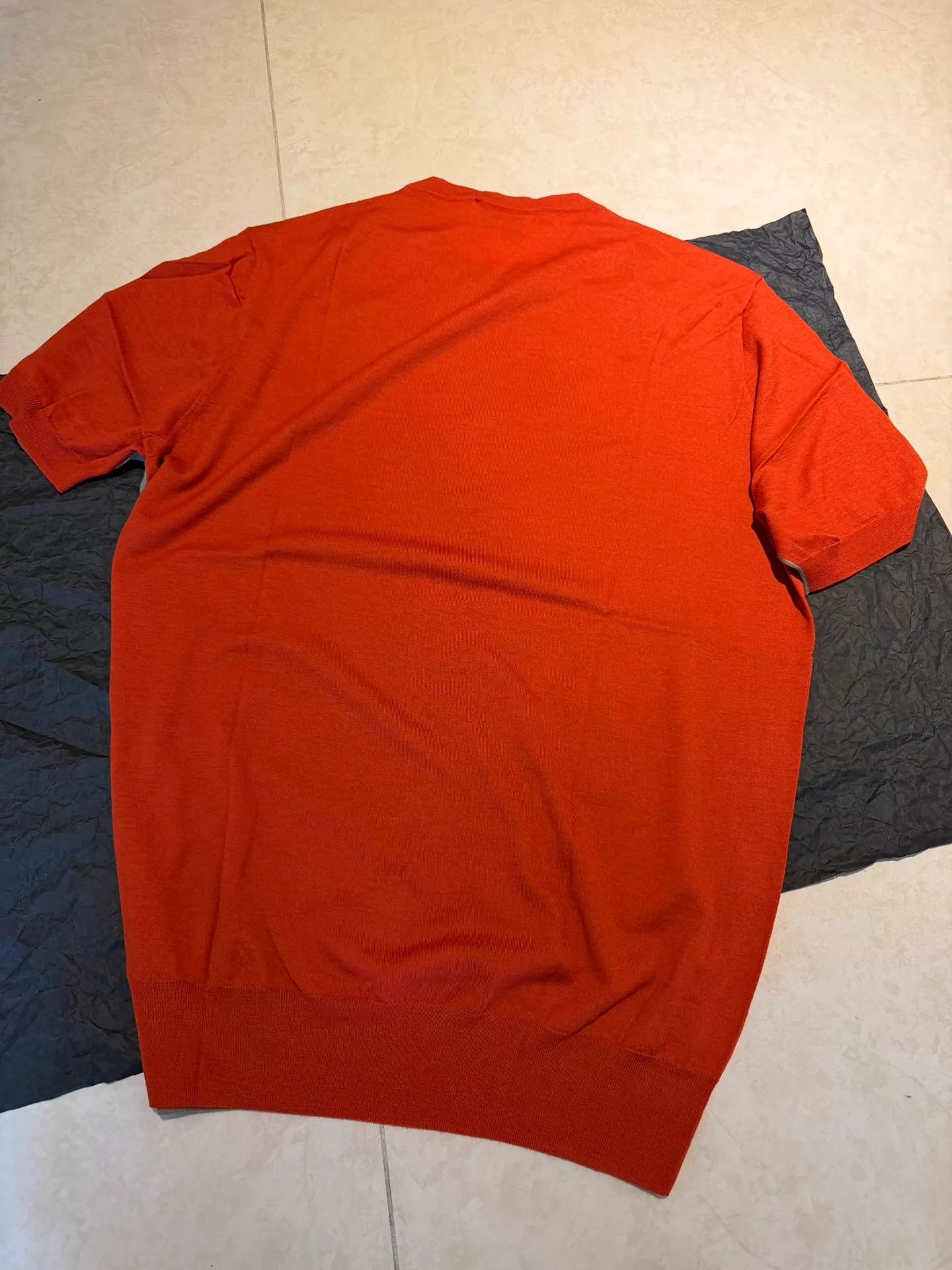 Hermes Hermes Cashmere-Silk Knit Crew Short Sleeve Gray-Orange XL Size US XL / EU 56 / 4 - 2 Thumbnail