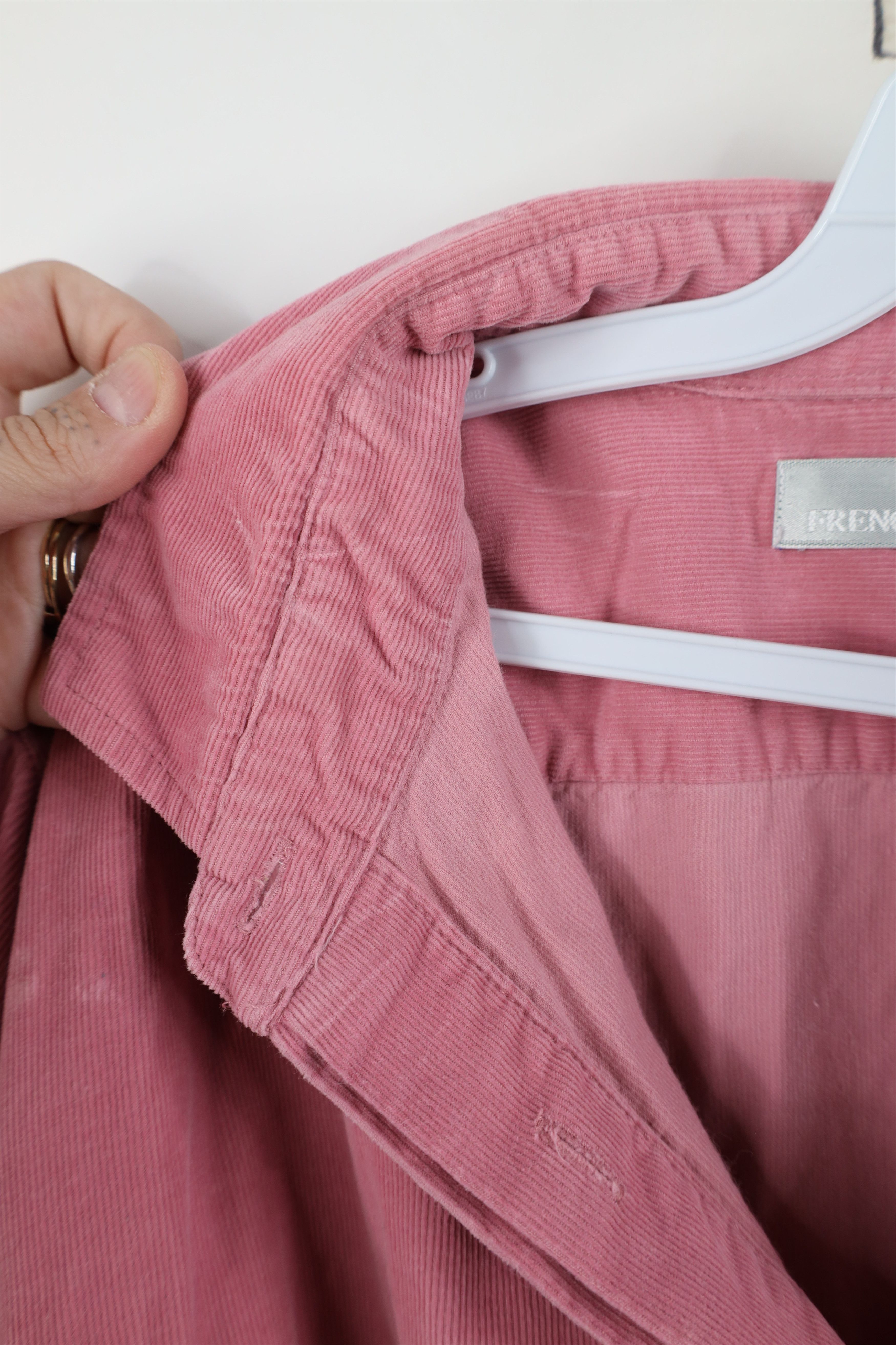 Vintage Vintage 90s Streetwear Corduroy Collared Button Shirt Pink Size XXL / US 16-18 / IT 52-54 - 9 Thumbnail