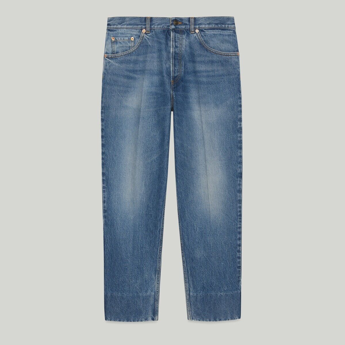Gucci o1s1wg110125 Washed Organic Denim Pant With Label in Blue Size US 34 / EU 50 - 1 Preview