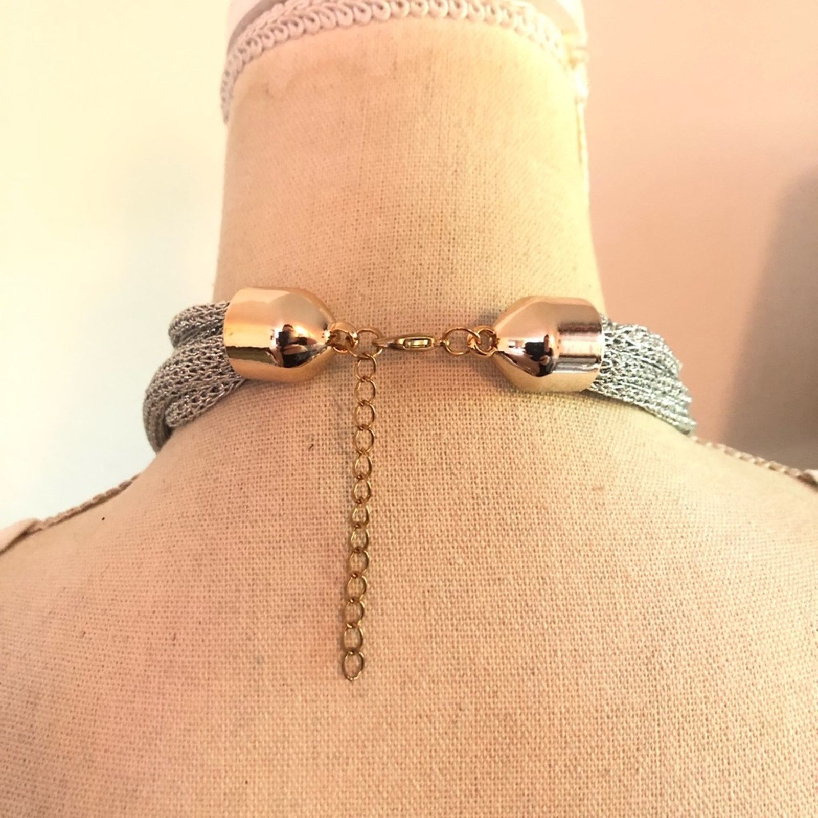 Jewelry Bold tri tone metal multi strand braided necklace Size ONE SIZE - 4 Thumbnail