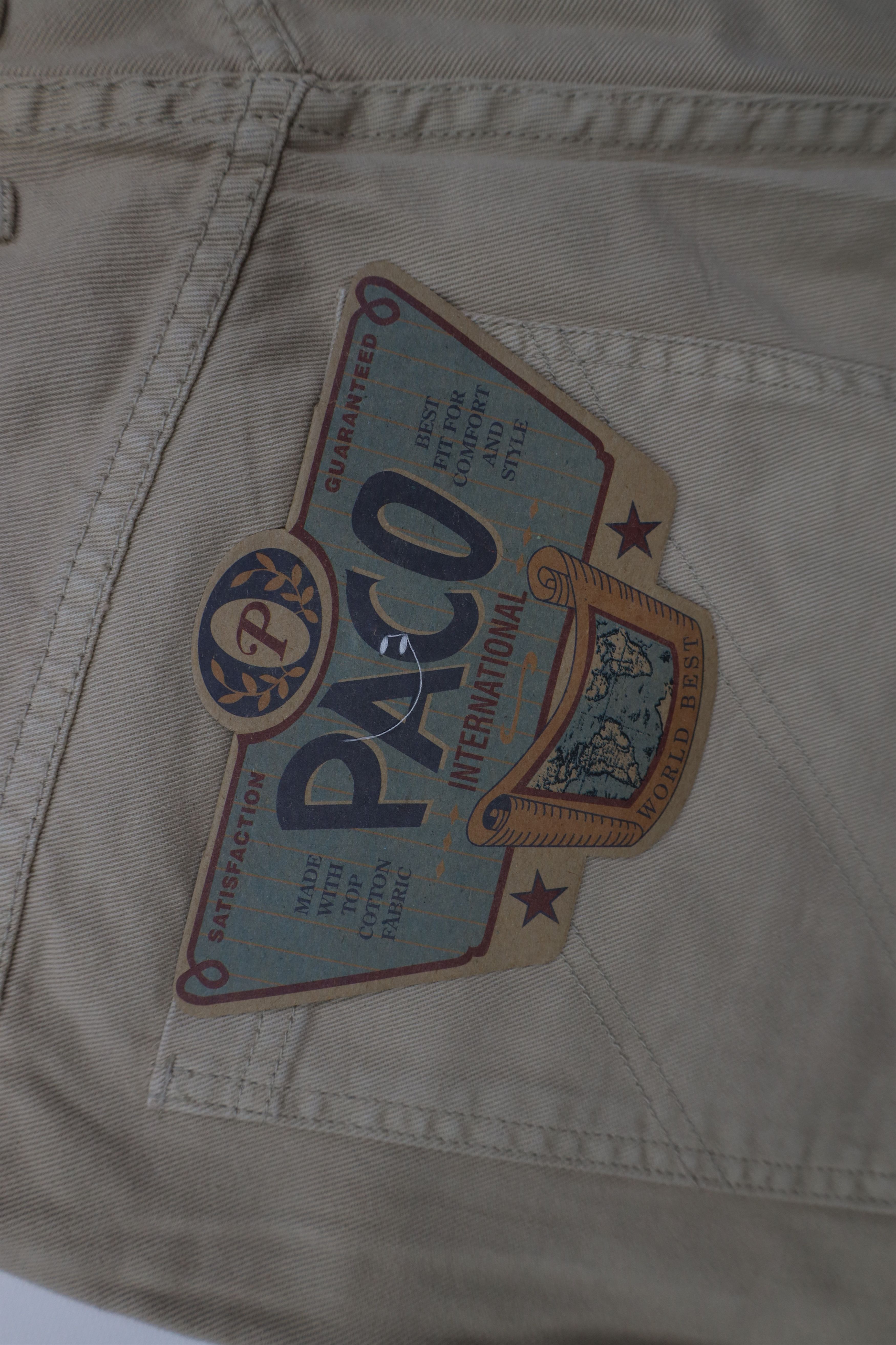 Vintage Deadstock Vintage 90s Paco Hip Hop Denim Jean Shorts Tan Size US 34 / EU 50 - 15 Thumbnail