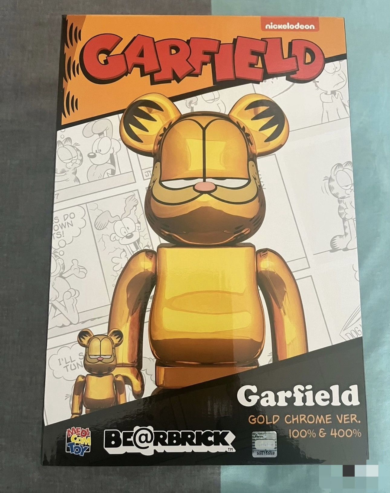 Japanese Brand Bearbrick Garfield 100% & 400% Set Gold Chrome Size ONE SIZE - 2 Thumbnail