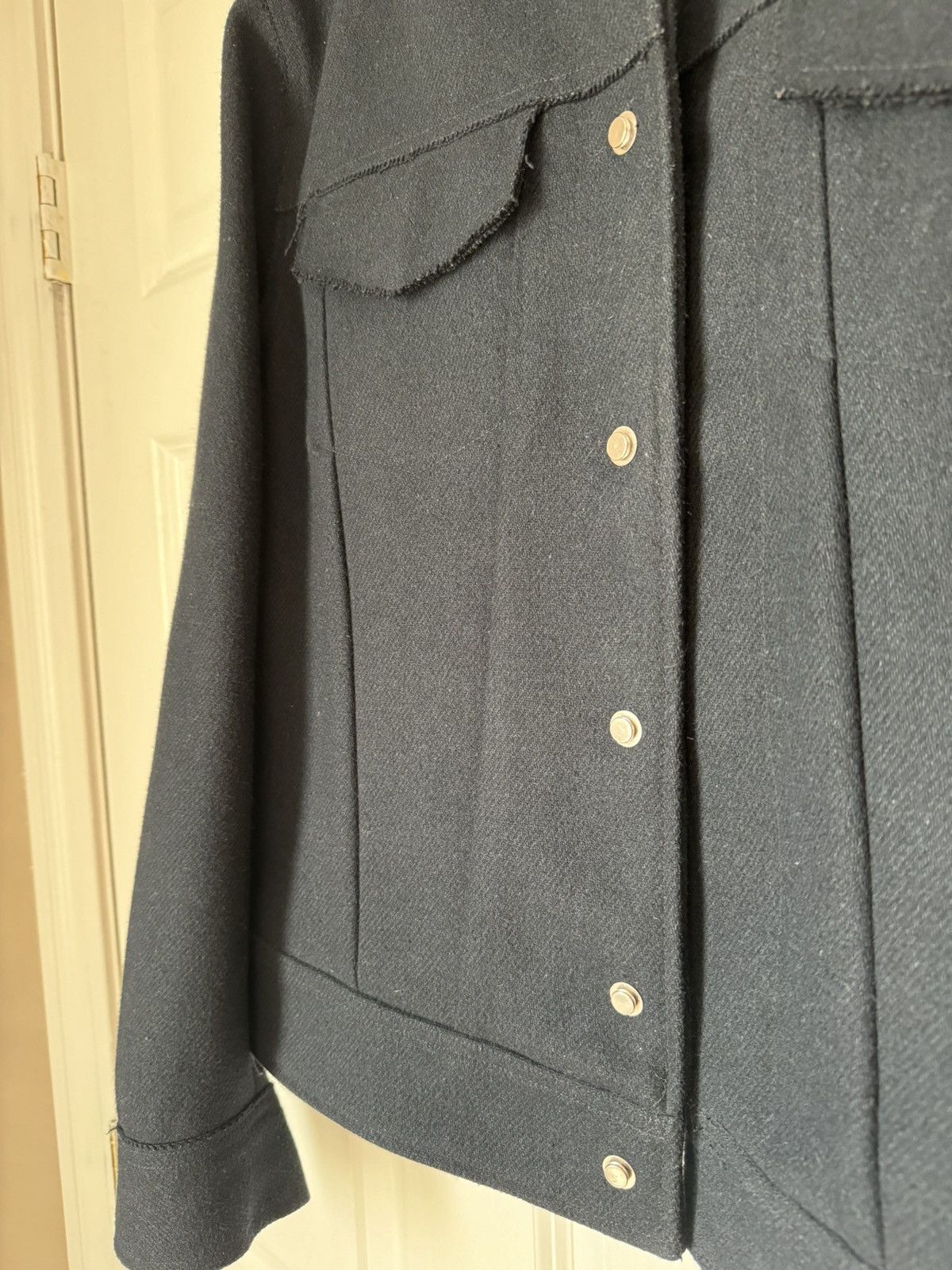 H&M A/W 2016 H&M Studio Wool Trucker Jacket Frayed Size US L / EU 52-54 / 3 - 3 Thumbnail