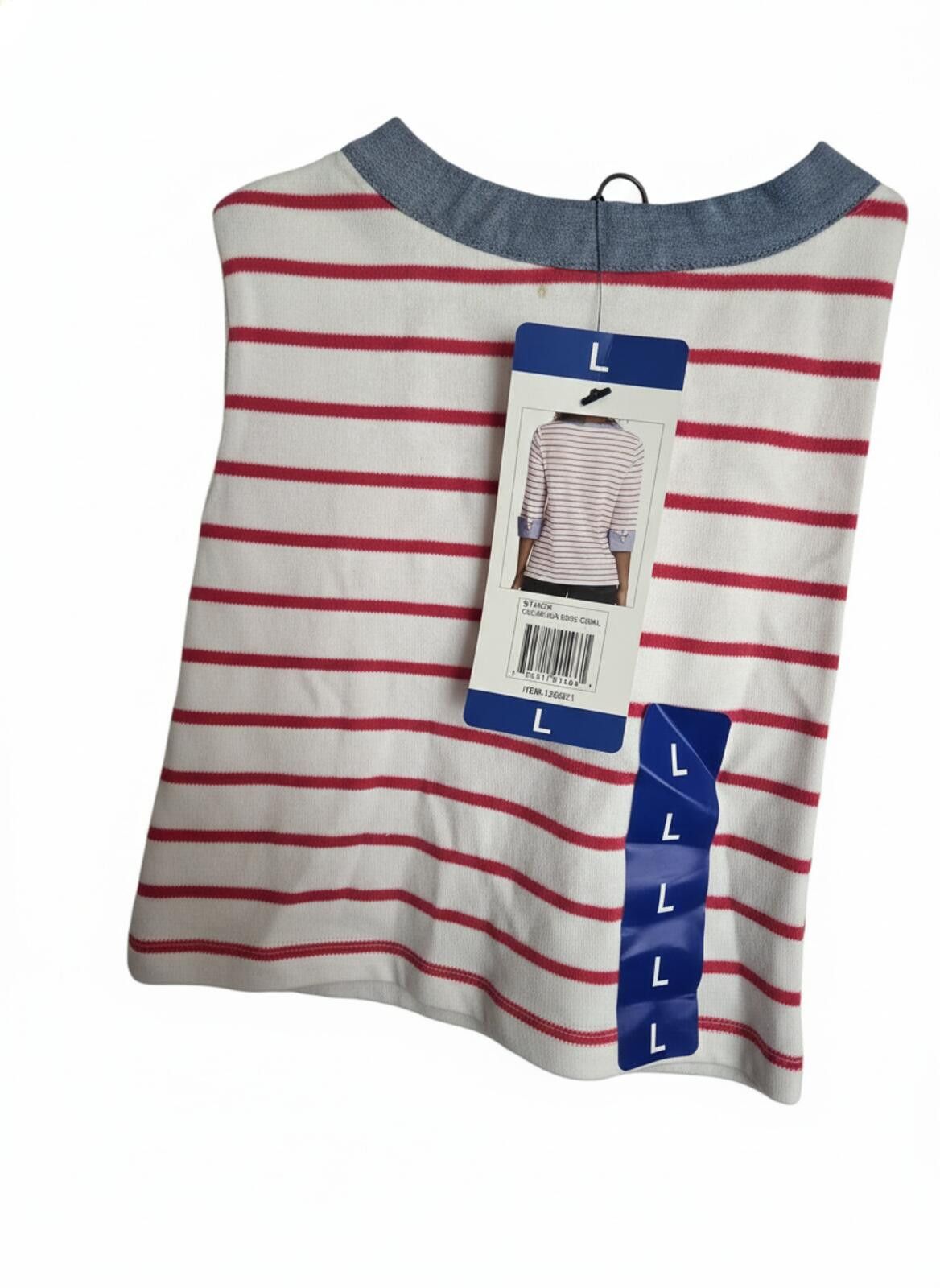 Nautica Nautica Large Striped 3 Quarter Sleeve Shirt Red White NWT Size L / US 10 / IT 46 - 5 Thumbnail