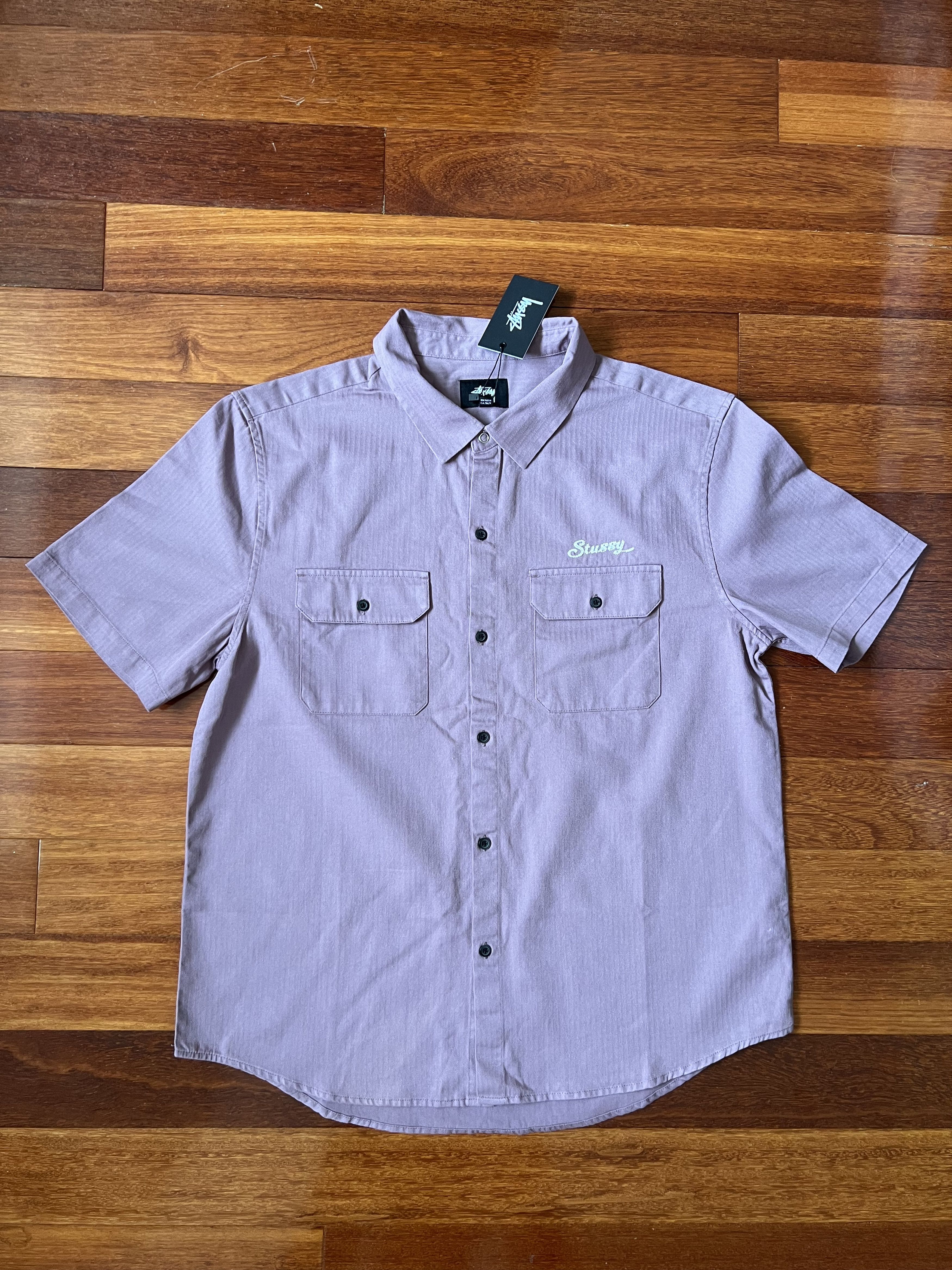 Stussy 💚 Stussy HBT Work Shirt Mauve Large NEW Size US L / EU 52-54 / 3 - 3 Thumbnail