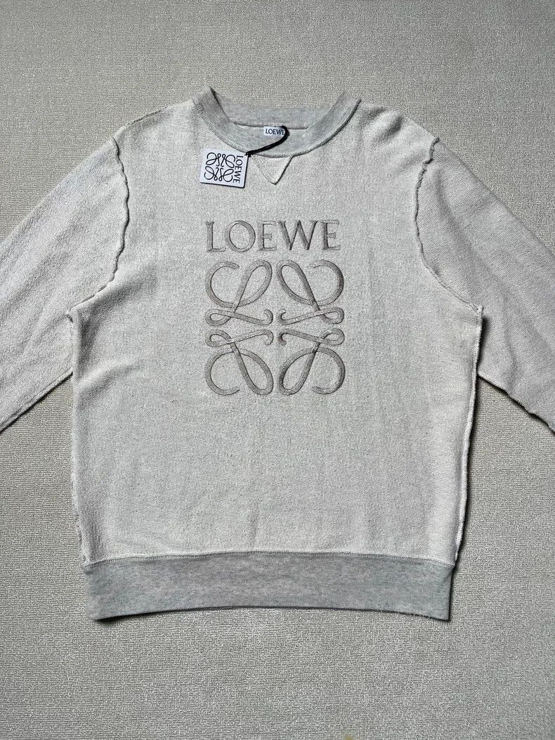Loewe Embroidered Logo Patchwork Crew Neck Sweatshirt
