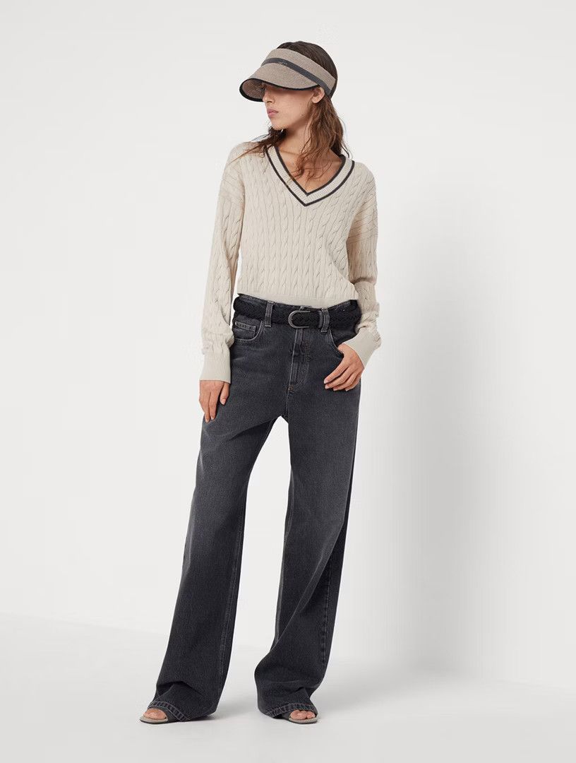 Brunello Cucinelli o1la1rc1a0425 Sweater in Beige Size L / US 10 / IT 46 - 4 Thumbnail