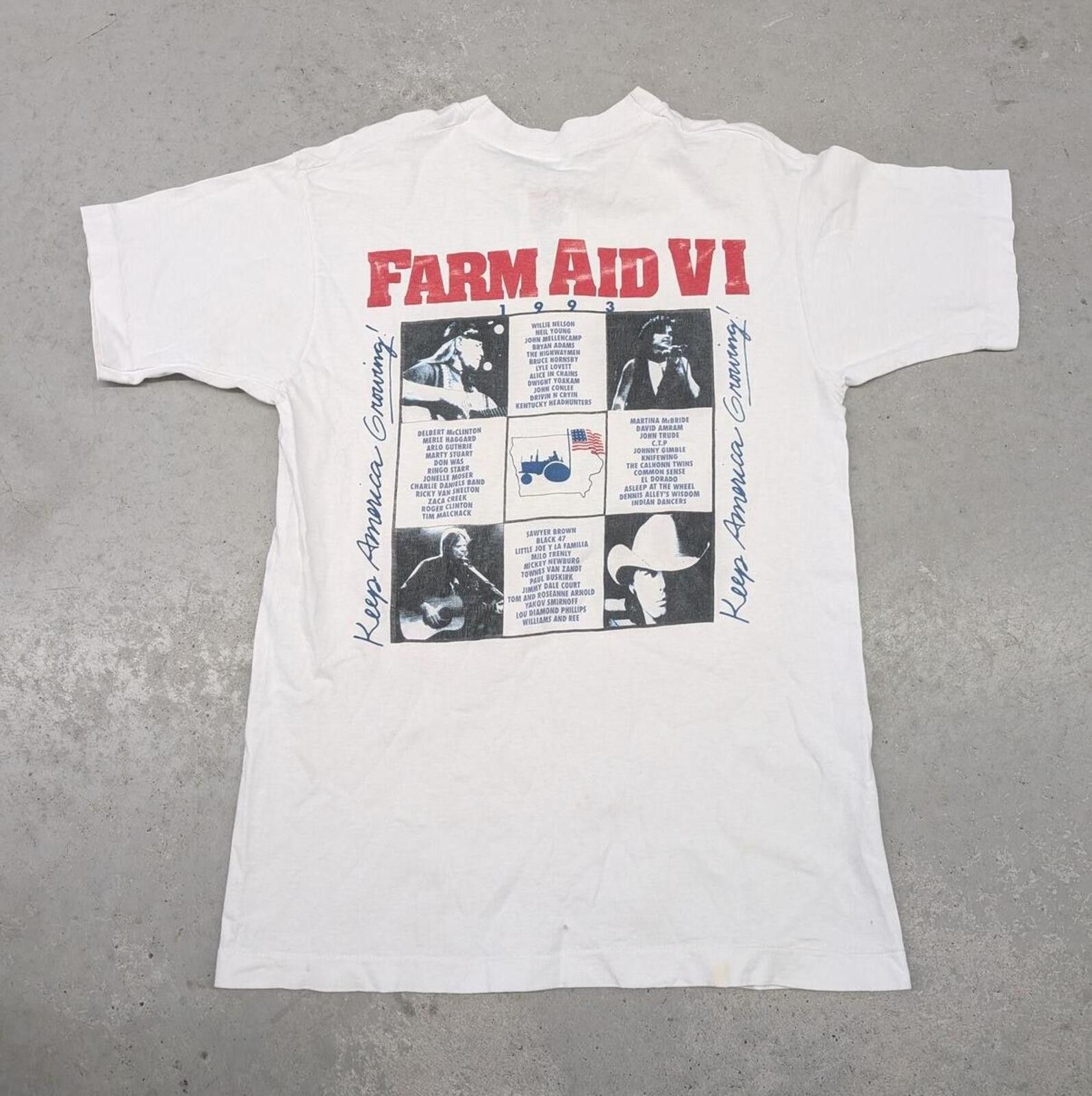Vintage Vintage 1993 Farm Aid VI Concert T-shirt Alice in Chains Size US M / EU 48-50 / 2 - 1 Thumbnail