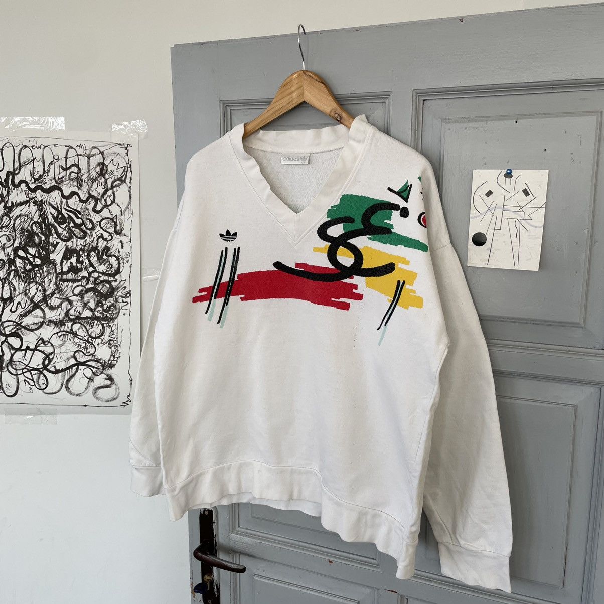 Adidas Vintage 80’s Adidas Stefan Edberg Sweatshirt Size US L / EU 52-54 / 3 - 3 Thumbnail