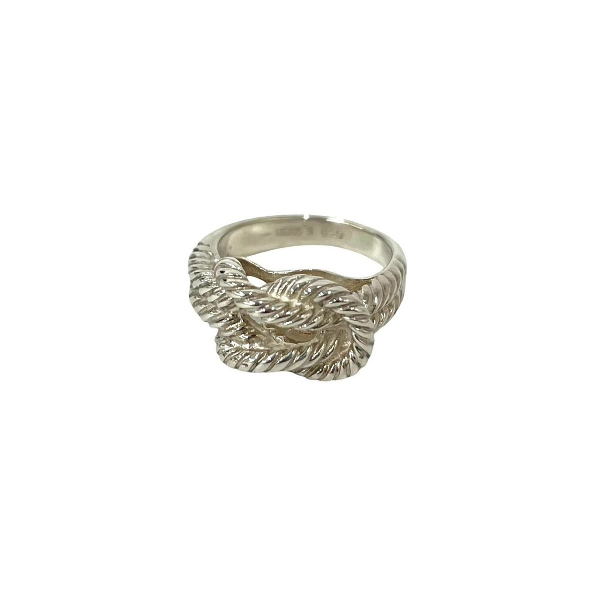 Hermes HERMES Audienne Twist Rope Sterling Silver 925 Ring, Women's Accessory, Silver, Item Number 25837 Size ONE SIZE - 1 Thumbnail