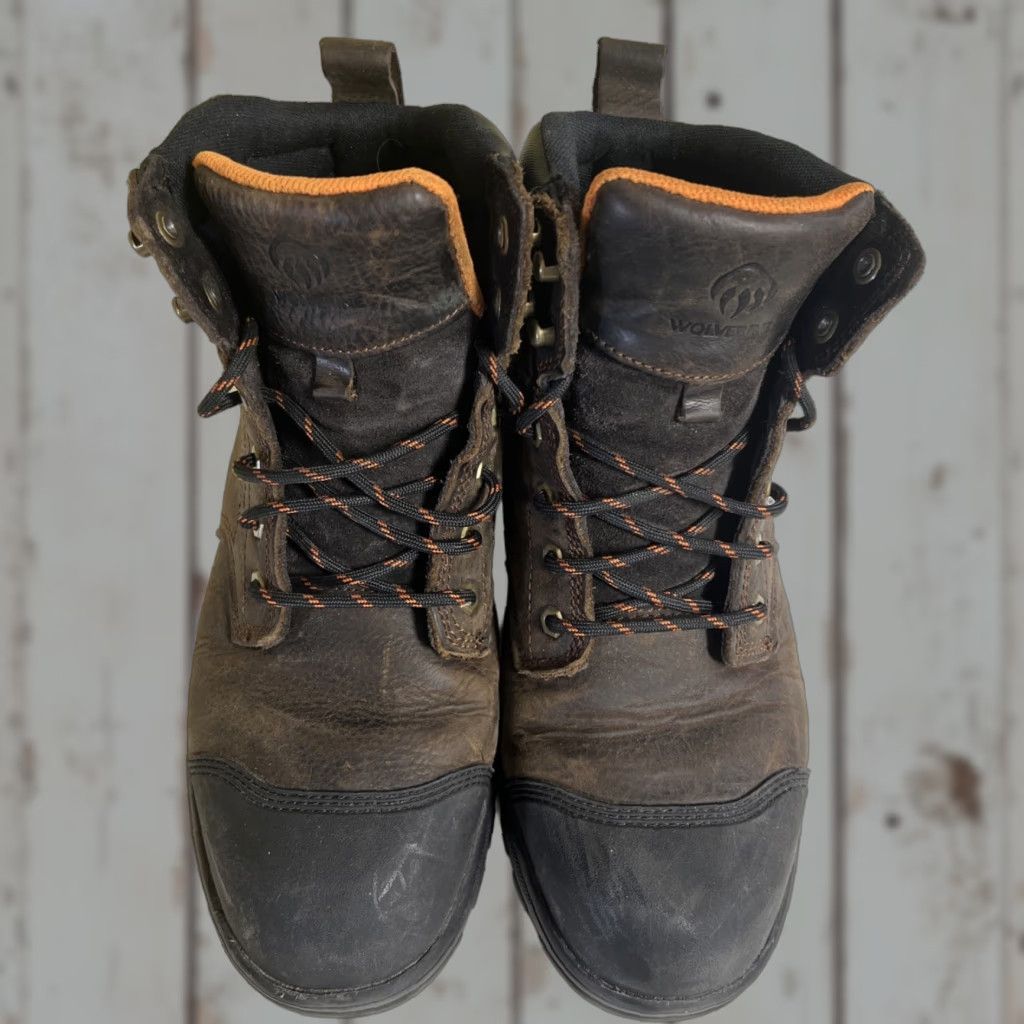 Vintage Wolverine Carlsbad Boot Mens Extra Wide Leather Work Boot 6'' WP Brown Lace Up Mens Size 10 US Size US 9 / EU 42 - 1 Thumbnail