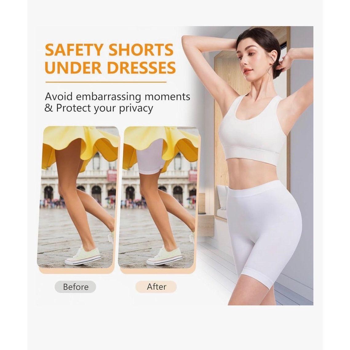 The Unbranded Brand Slip Shorts for Under Dresses Anti Chafing High Waisted Size 27" / US 4 / IT 40 - 5 Thumbnail