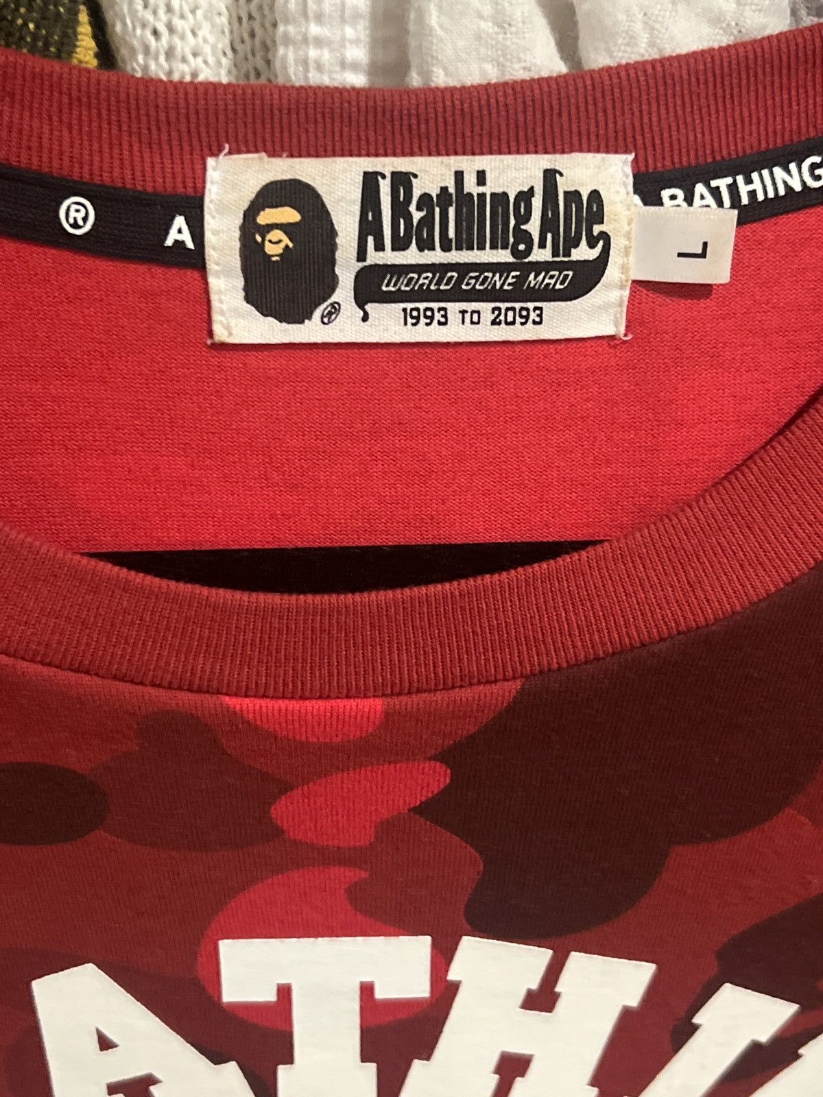 Bape Bape Red Color Camo Tee Size US L / EU 52-54 / 3 - 3 Thumbnail