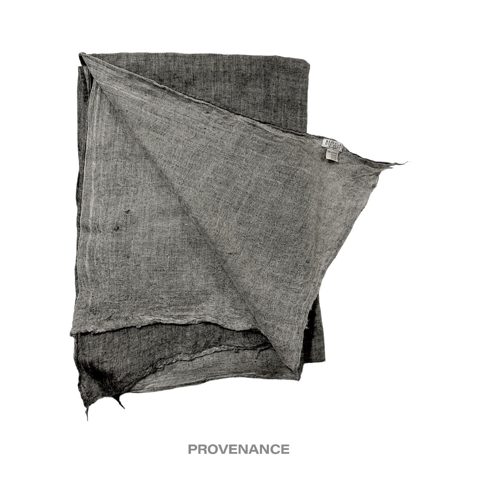 Brunello Cucinelli 🔴 Brunello Cucinelli Two-Tone Cashmere Sheer Scarf Grey Size ONE SIZE - 2 Thumbnail