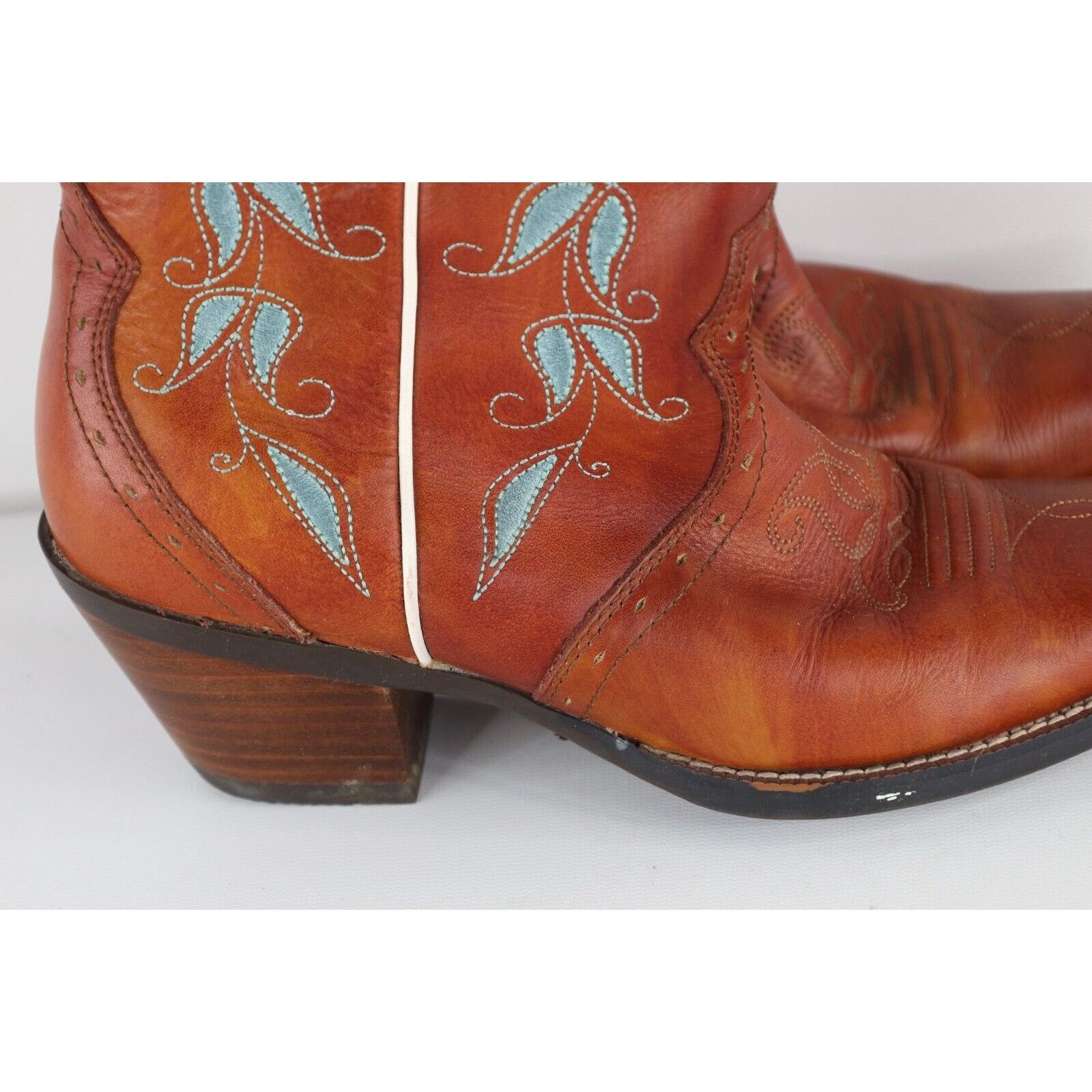 Ariat Ariat Flower Floral Leather Pull On Cowgirl Cowboy Boots Size US 7 / IT 37 - 6 Thumbnail