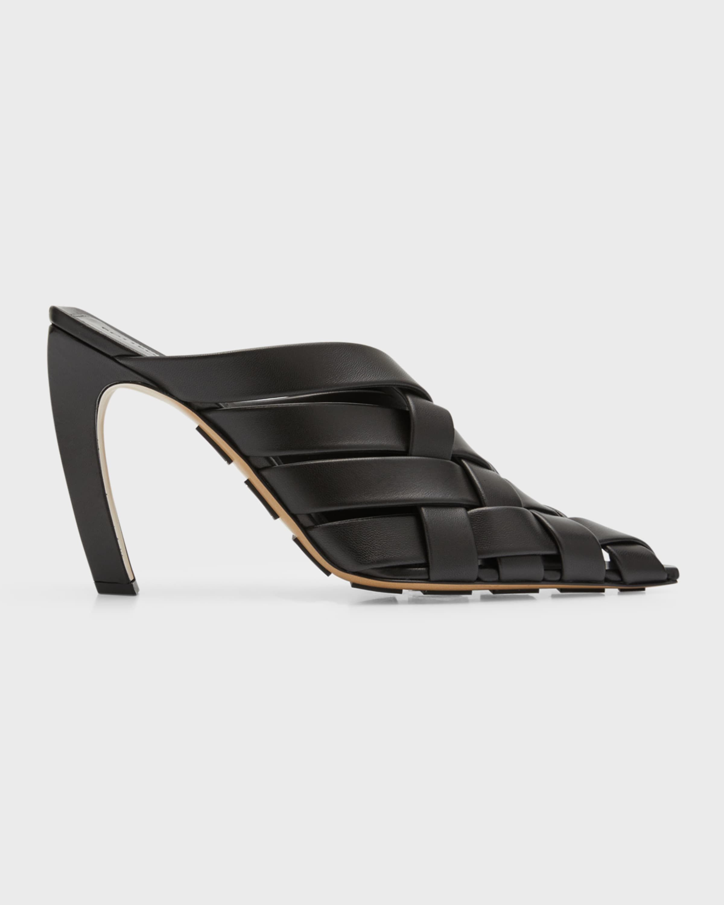 Bottega Veneta o1y0725 Leather Mules in Black Size US 7 / IT 37 - 1 Thumbnail