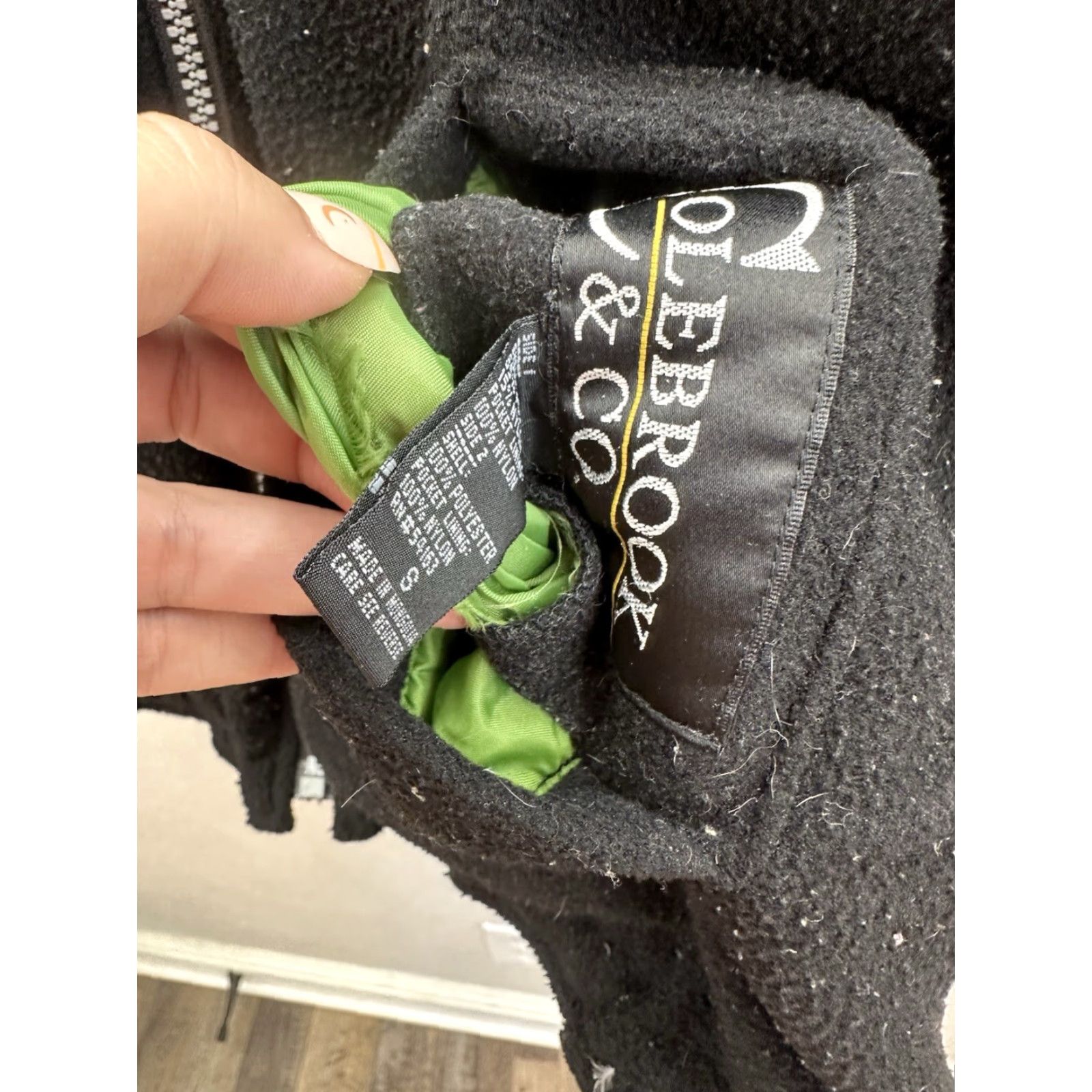 CO Colebrook & Co Womens Jacket Size Small Reversible Black Green Zip Up Fleece Jacket Size S / US 4 / IT 40 - 7 Thumbnail