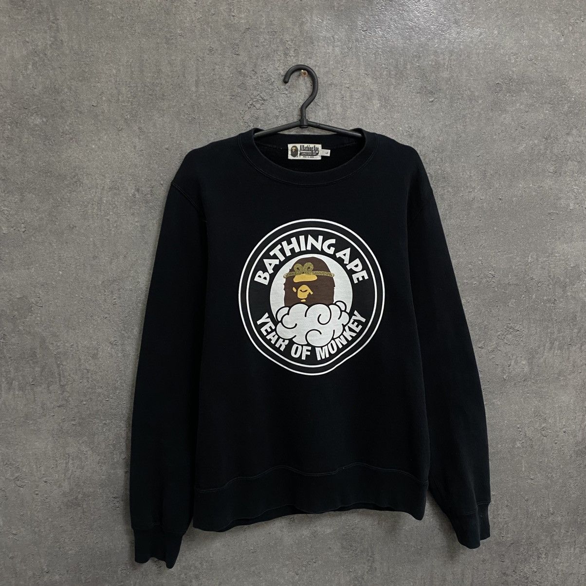 Bape Bathing Ape Sweatshirt BAPE Crewneck Black Sweater Big Logo Size US L / EU 52-54 / 3 - 3 Thumbnail