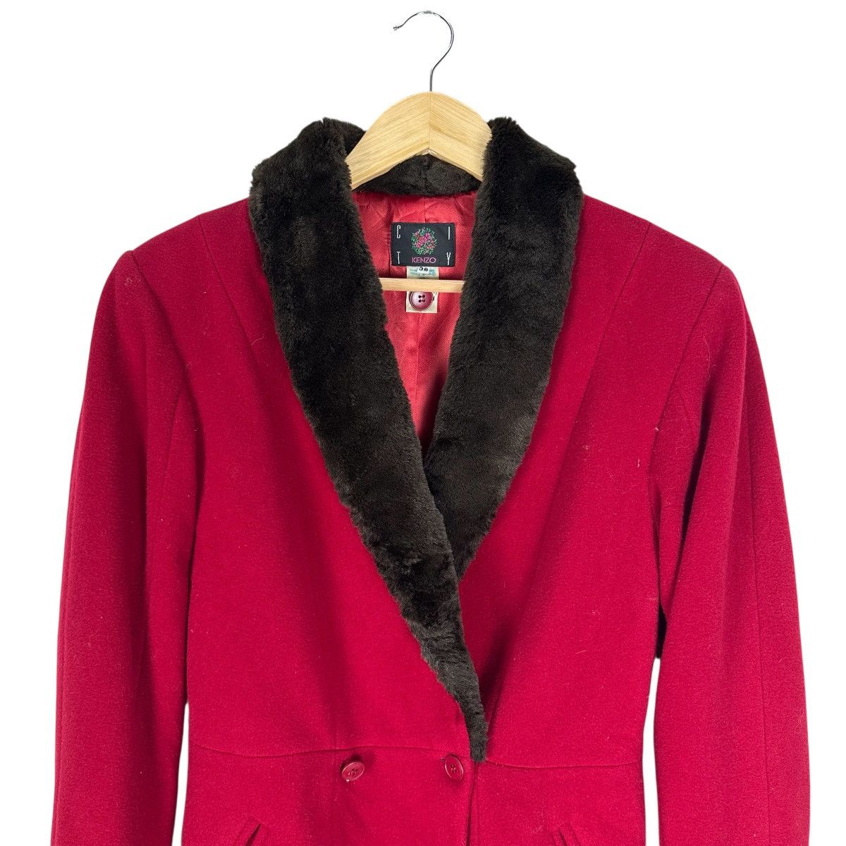 Kenzo KENZO FRANCE FUR COLLAR WOOL JACKET Size S / US 4 / IT 40 - 2 Thumbnail