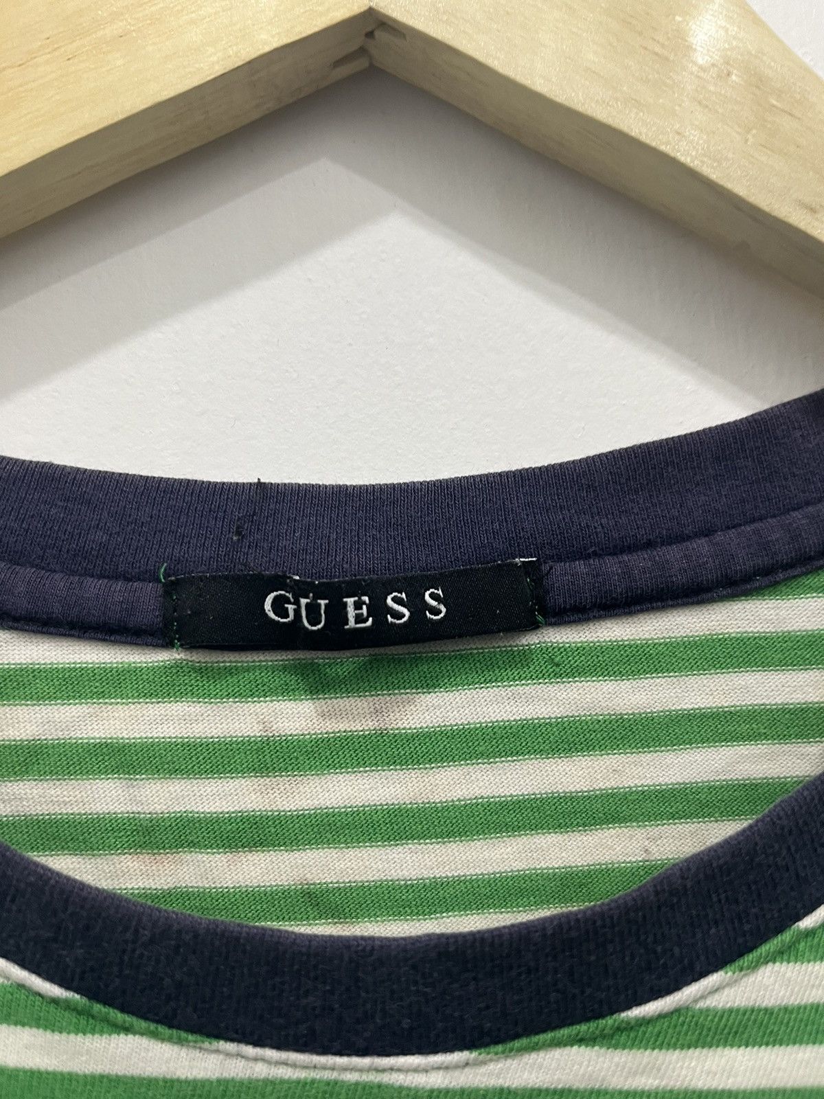 Guess Y2K Style Guess Jeans Logo Stripped Short Sleeve Tees Size US XL / EU 56 / 4 - 3 Thumbnail