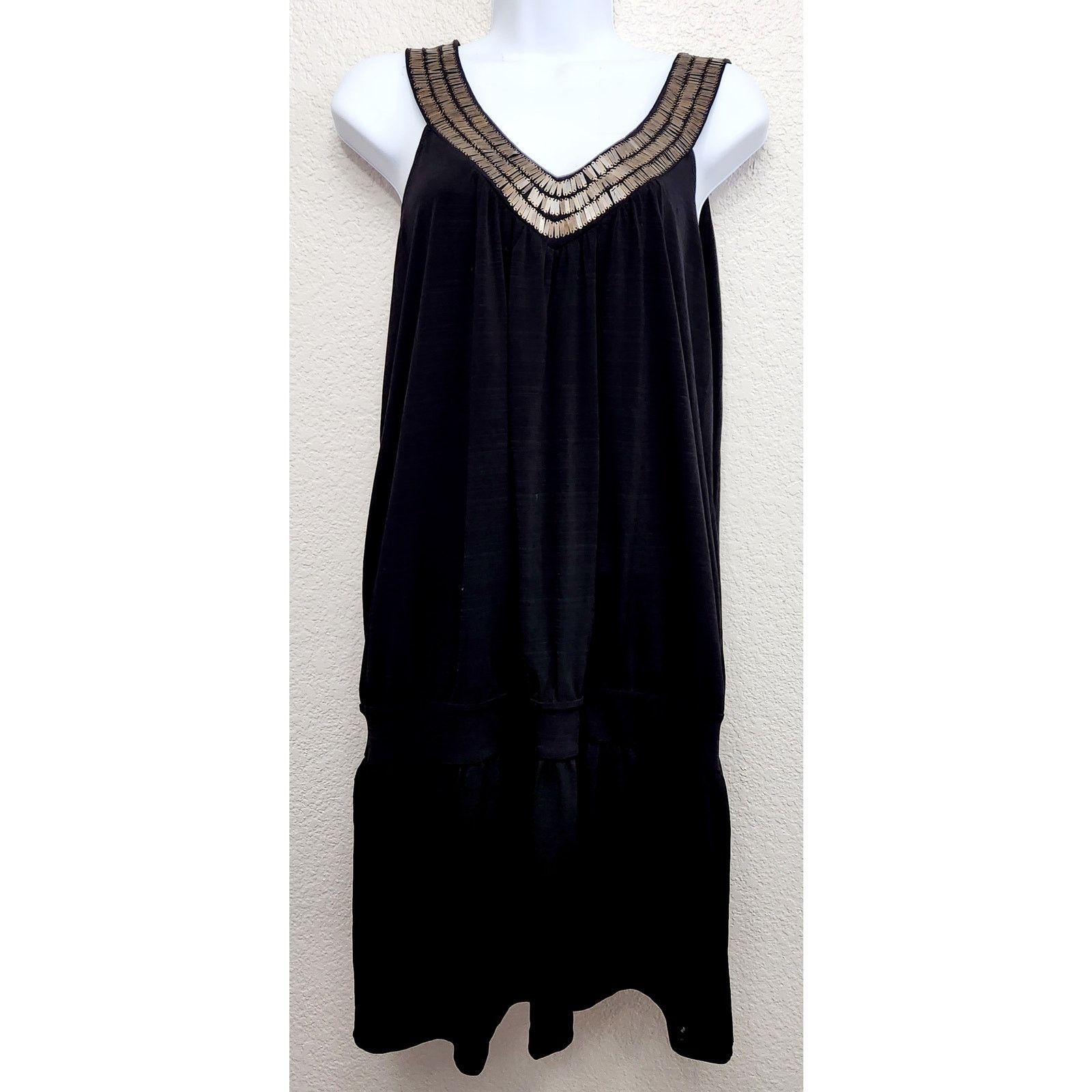 Apt. 9 Apt 9 Black Bronze Metal Stud Sleeveless Mini Dress Large Size L / US 10 / IT 46 - 1 Thumbnail
