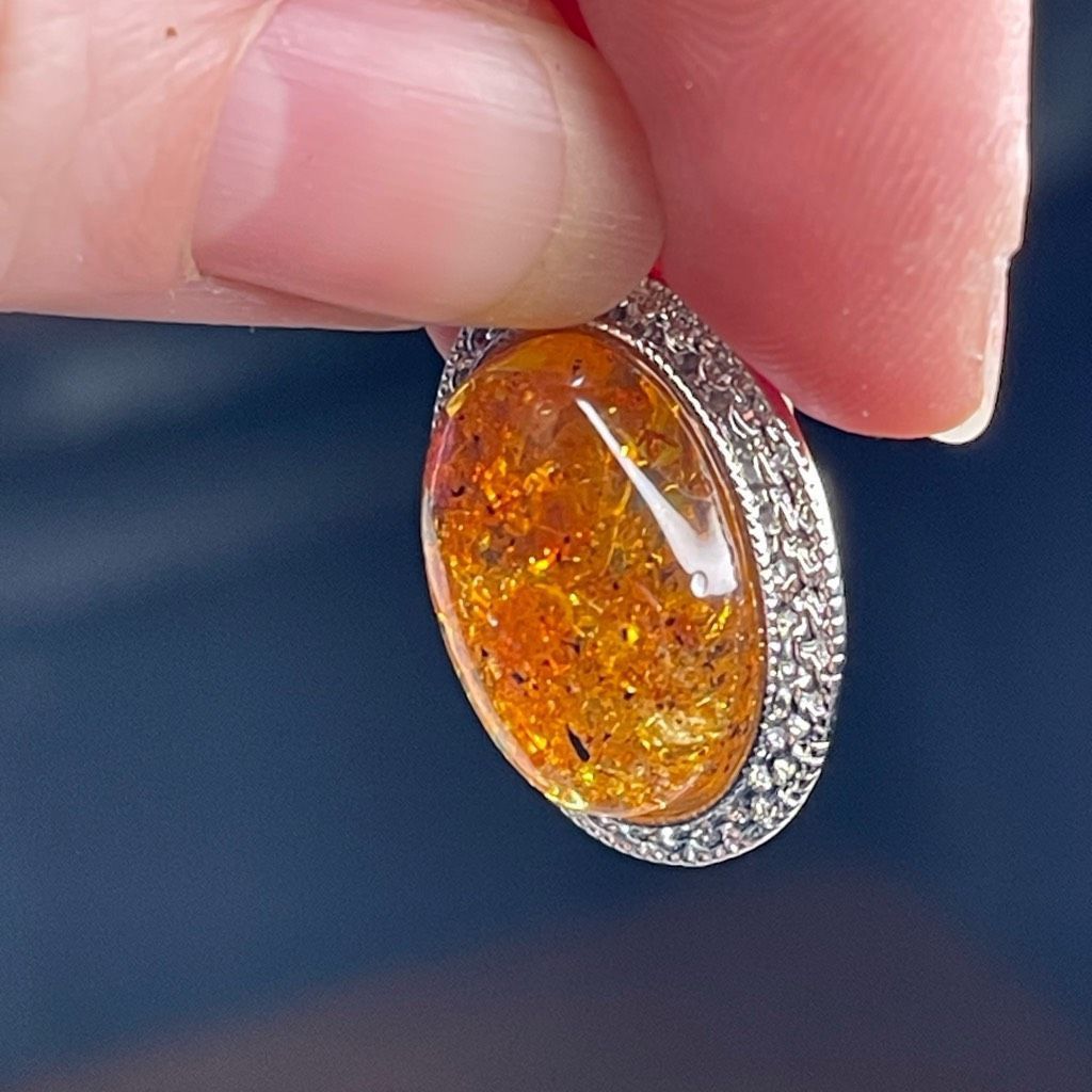 Other Amber pendant CZ stones silver plated chain necklace Size ONE SIZE - 7 Thumbnail