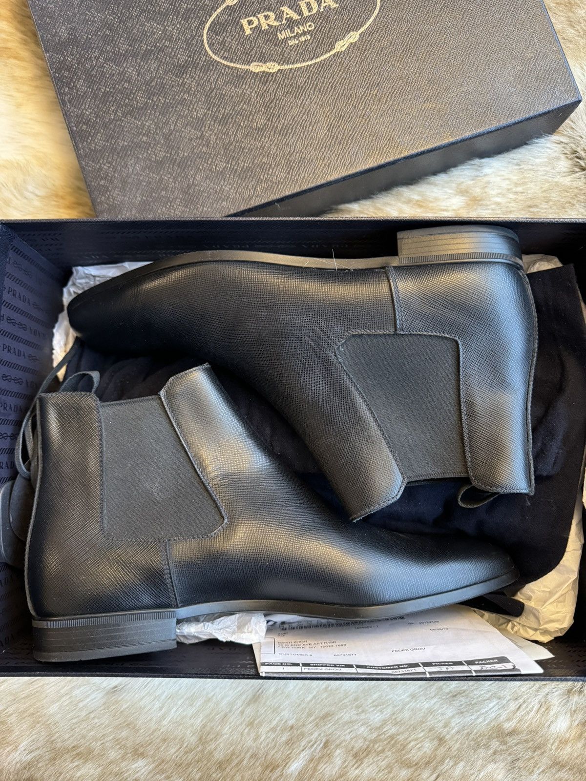 Saffiano leather Chelsea boot