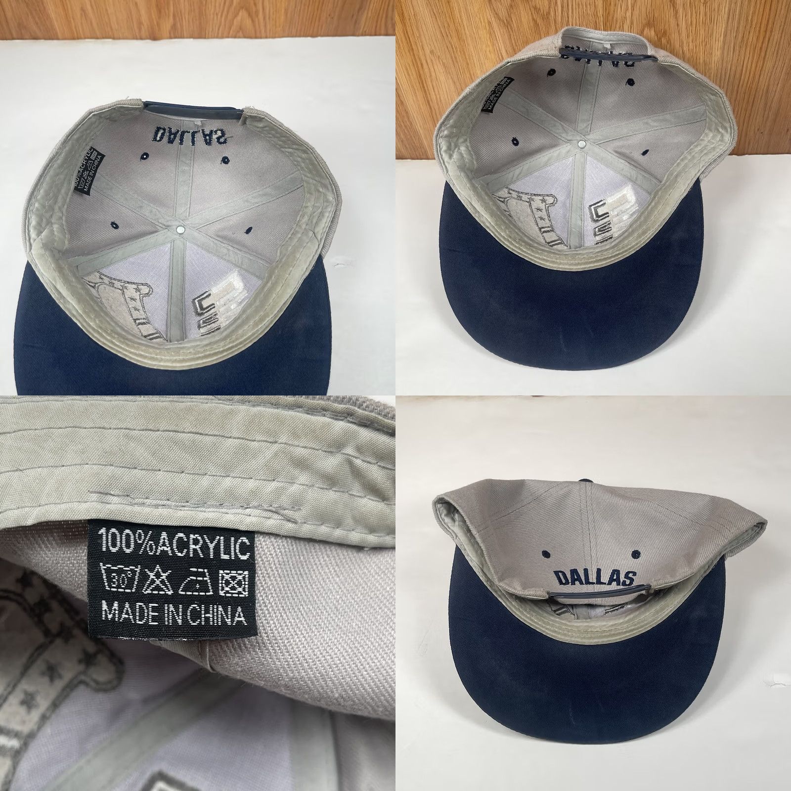 Vintage Dallas AS Adult Adjustable StrapBack Flat Bill Hat Cap One Size Fits All Gray Size ONE SIZE - 8 Thumbnail