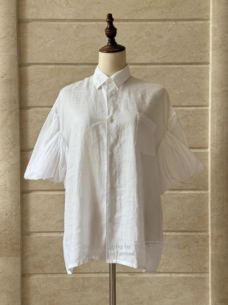 Junya Watanabe Junya Watanabe Linen Short Sleeve Shirt Size XS / US 0-2 / IT 36-38 - 1 Thumbnail