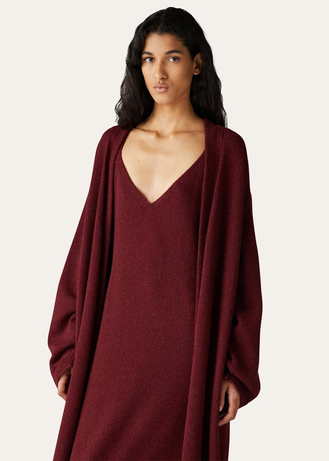 Loro Piana o1srvl11e1124 Cocooning Long Cardigan in Burgundy Size M / US 6-8 / IT 42-44 - 7 Thumbnail