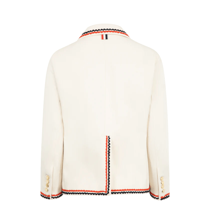 Thom Browne o1h1sh11225 Selvedge Denim Cropped Sportcoat in White Size M / US 6-8 / IT 42-44 - 2 Thumbnail