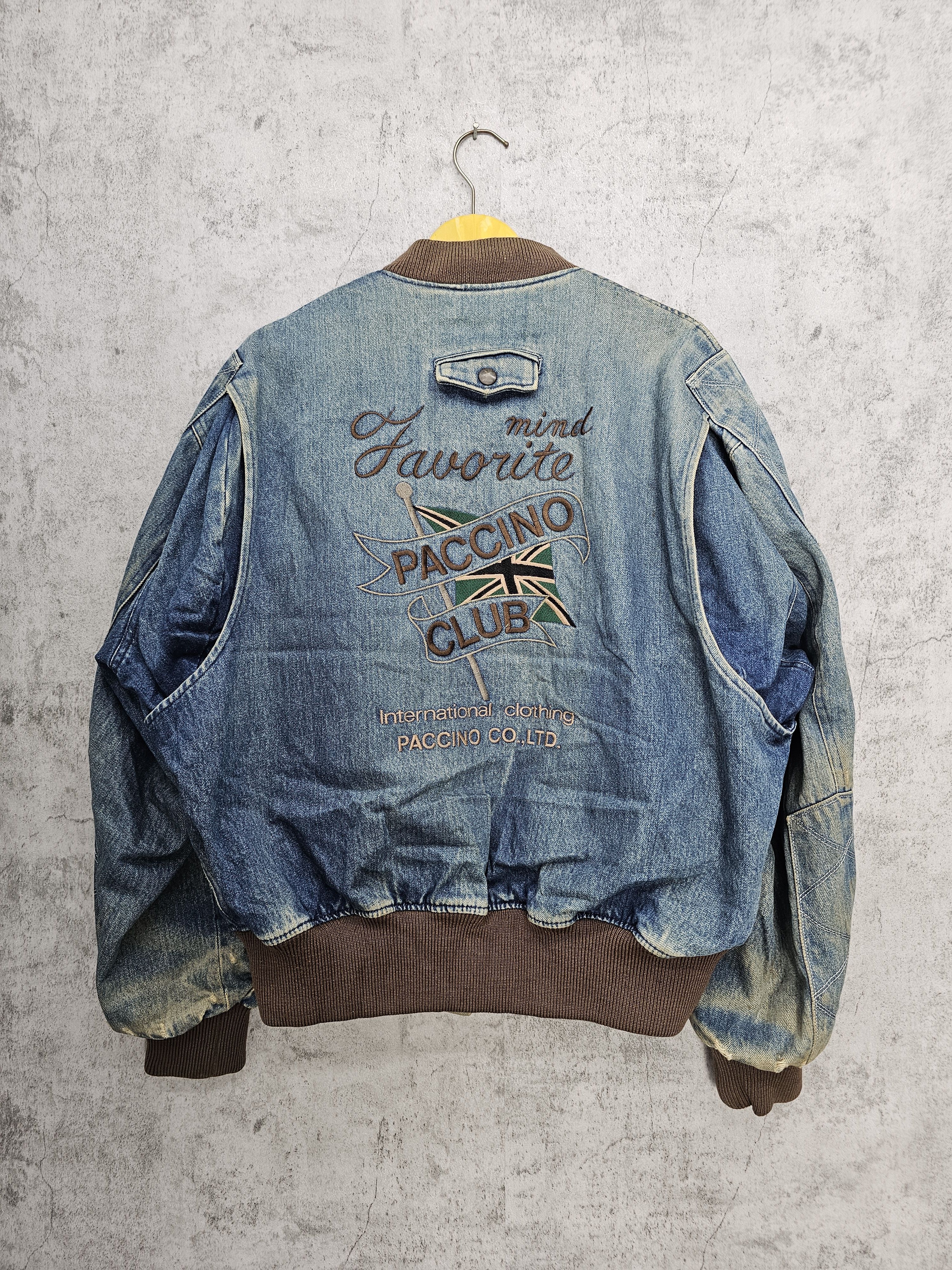 Japanese Brand Vintage PACCINO CLUB Ripped Faded Denim Bomber Jacket J0084 Size US XL / EU 56 / 4 - 1 Thumbnail