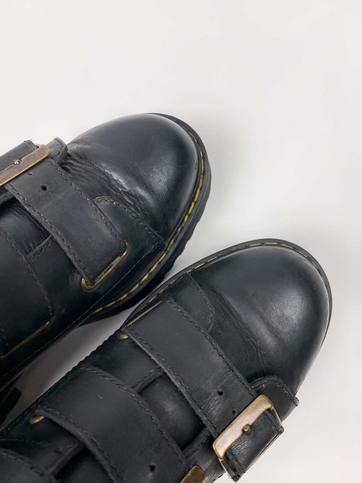 Dr. Martens Dr. Martens Coppola Black Leather Belt Chunky Ankle Boots Size US 8.5 / IT 38.5 - 5 Thumbnail