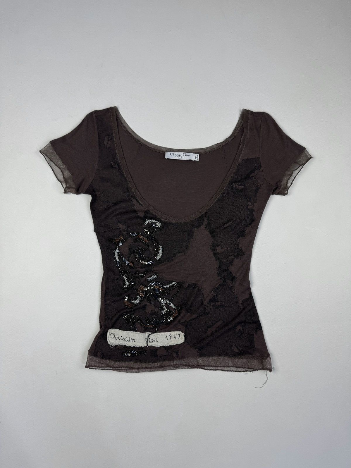 Designer × Dior × Vintage CHRISTIAN DIOR Boutique John Galliano Vintage Top T-Shirt Size M / US 6-8 / IT 42-44 - 12 Thumbnail