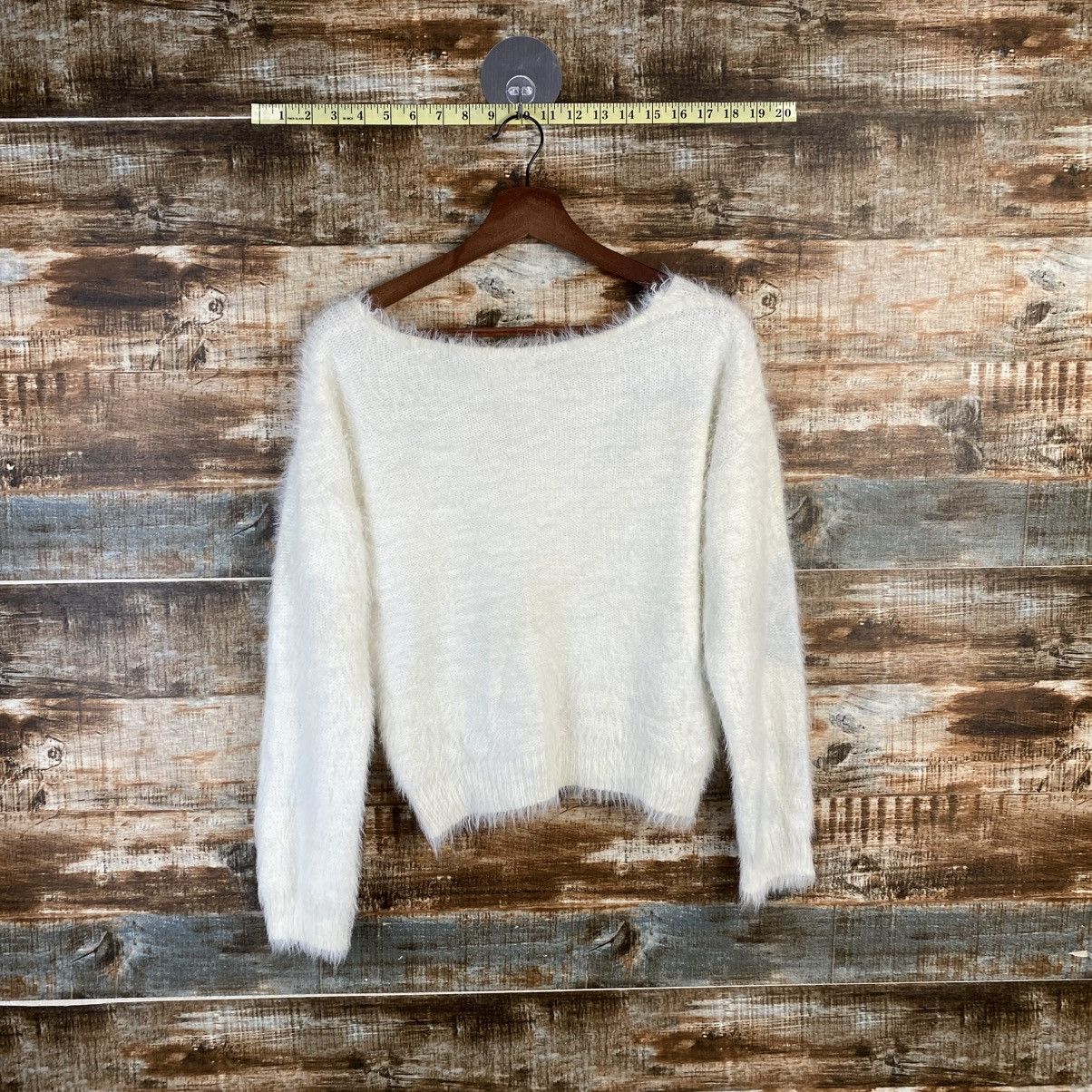 Japanese Brand DL Jayro White fur shaggy Mohair Knitwear #C1149 Size M / US 6-8 / IT 42-44 - 13 Thumbnail