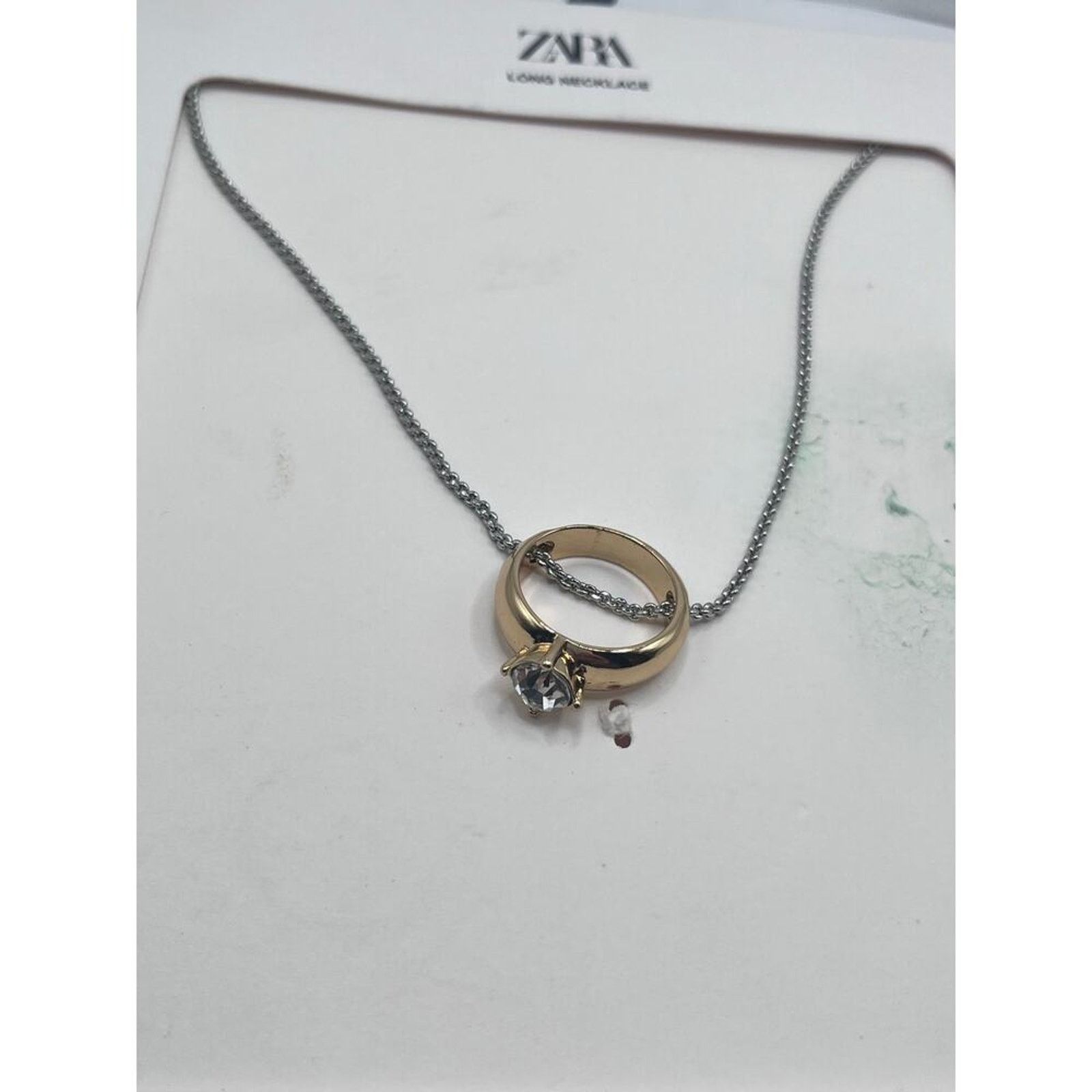 Zara Nwt-ZARA JEWEL WEDDING BAND NECKLACE Size ONE SIZE - 4 Thumbnail