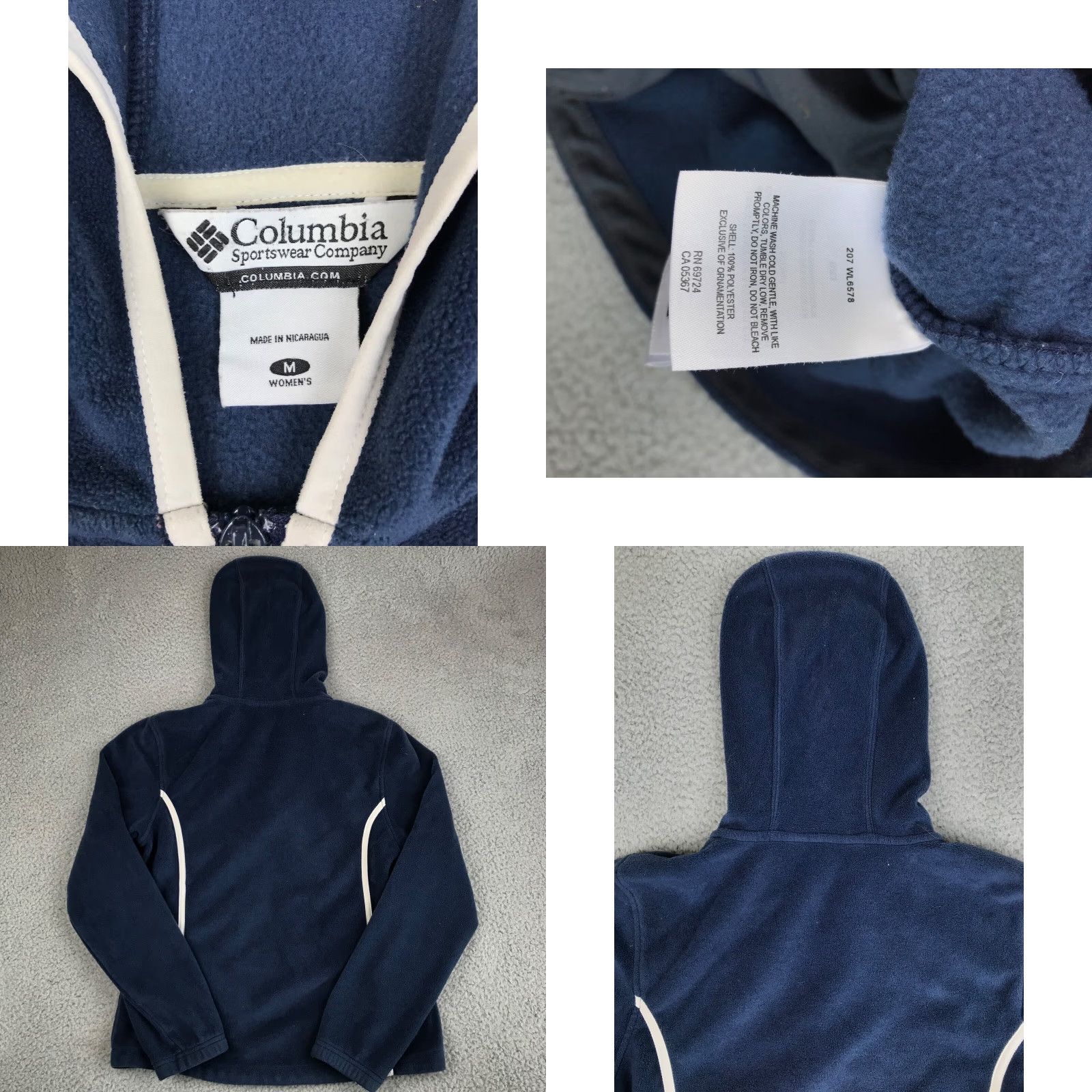 Vintage Columbia Jacket Women's Medium Full Zip Long Sleeve Hooded Blue Solid Size M / US 6-8 / IT 42-44 - 8 Thumbnail