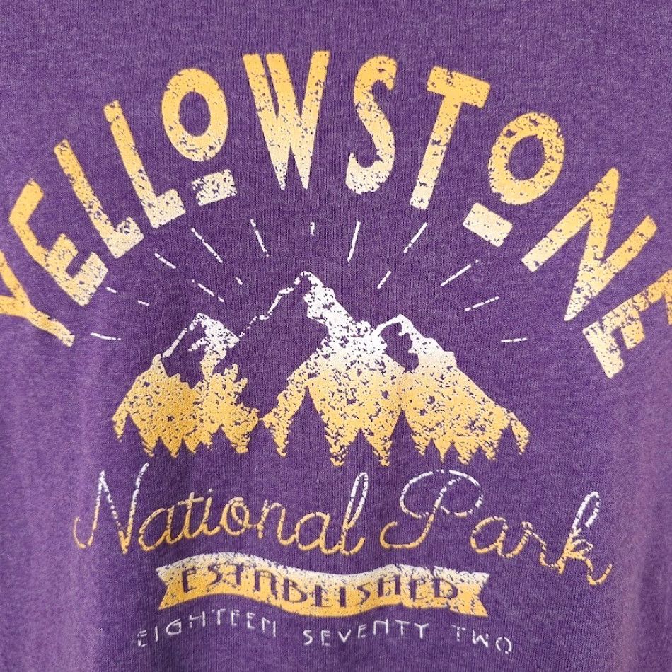 Delta Yellowstone National Park T Shirt Mens Size Medium Purple Travel Destination Tee Size US M / EU 48-50 / 2 - 3 Thumbnail