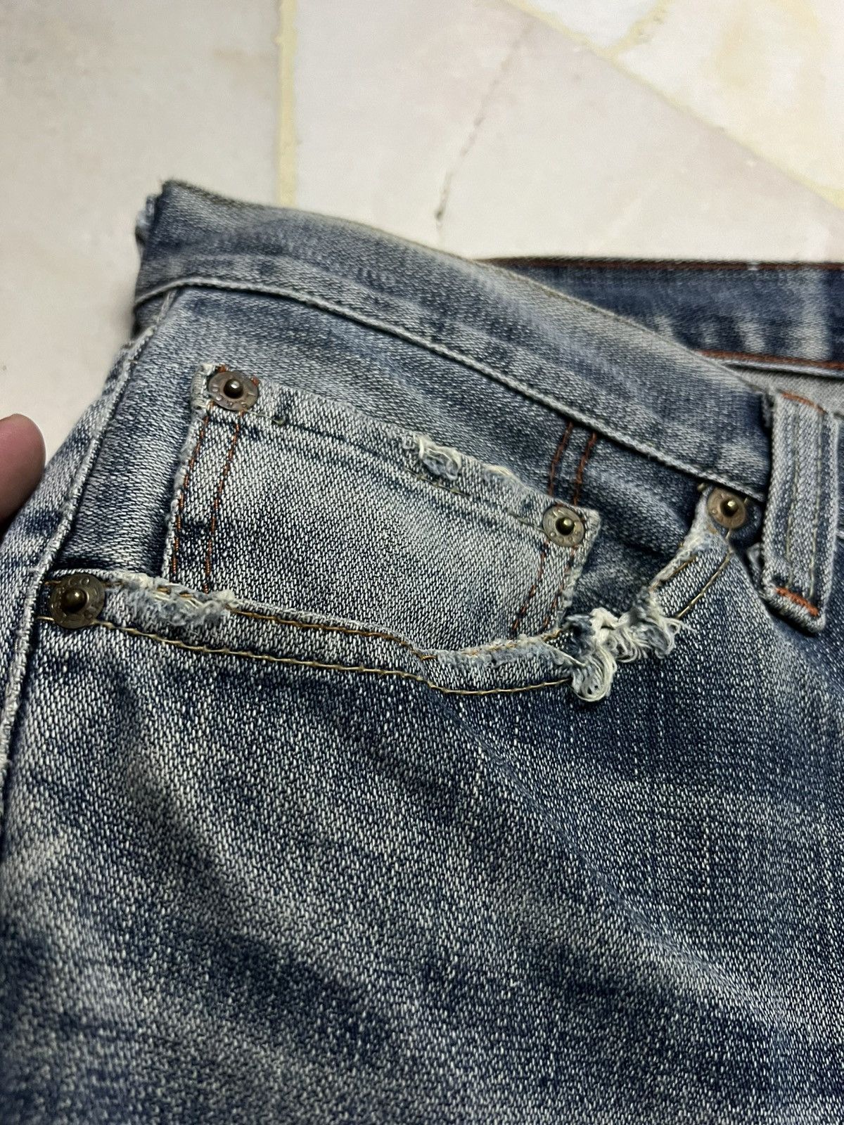 Levi's 💥Flare💥Vintage Levis 517 Stone Wash Distress Jean Size US 31 - 8 Thumbnail