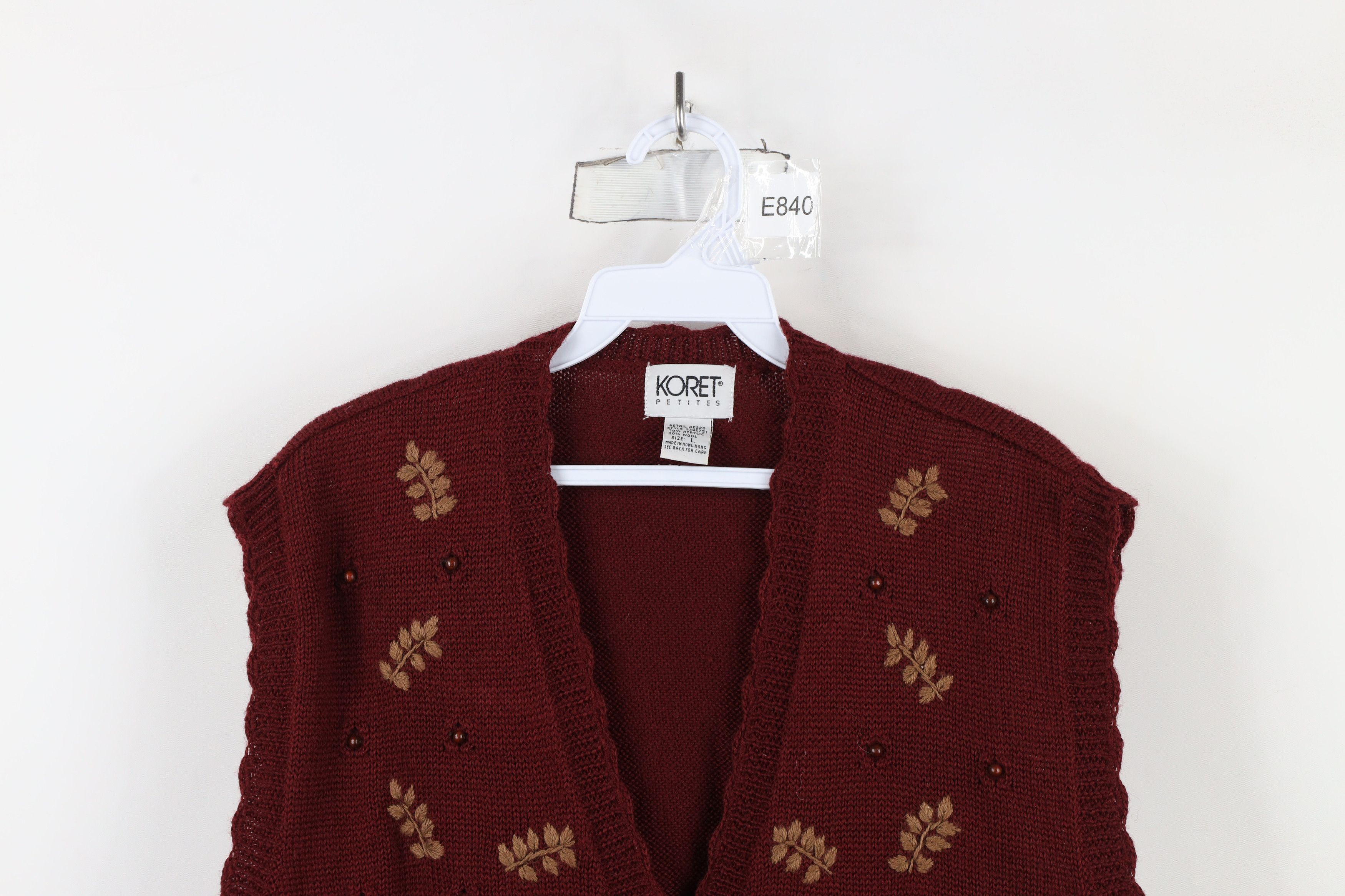 Vintage Vintage 90s Streetwear Embroidered Paisley Leaf Sweater Vest Size L / US 10 / IT 46 - 2 Thumbnail