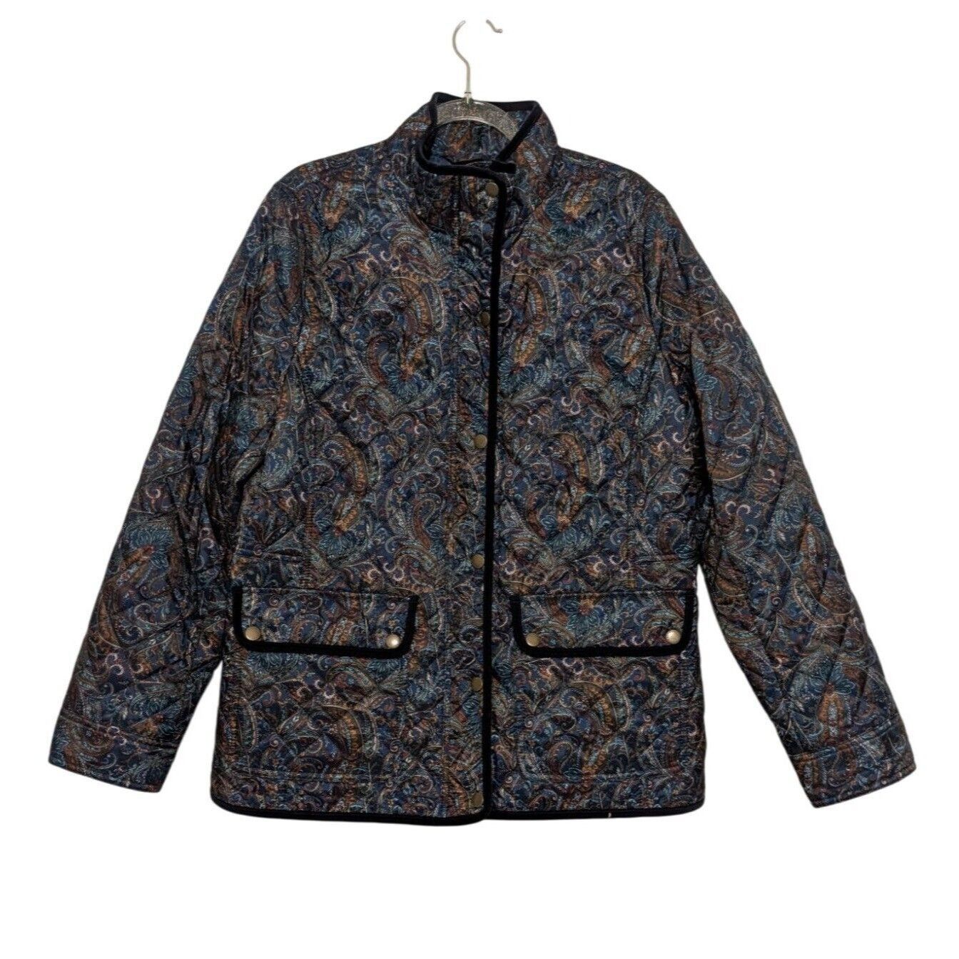 Talbots Talbots Paisley Quilted Jacket Womens Size Medium Blue Size M / US 6-8 / IT 42-44 - 1 Thumbnail