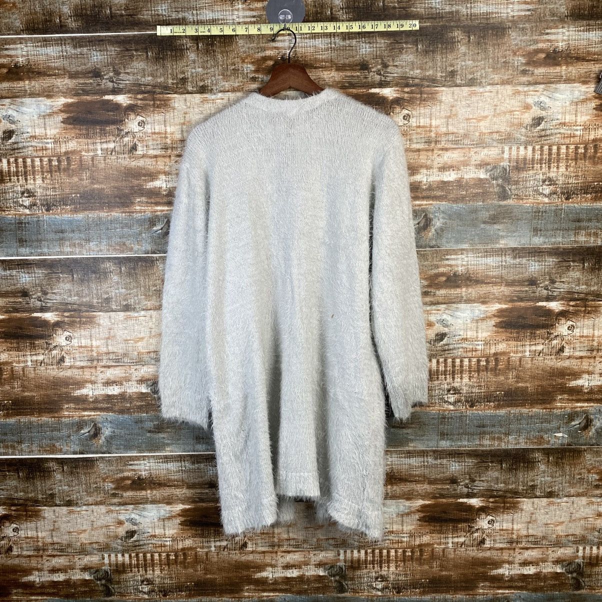 Homespun Knitwear DL Khalita Gray Cardigan Fur shaggy Knitwear #C1095 Size XL / US 12-14 / IT 48-50 - 12 Thumbnail
