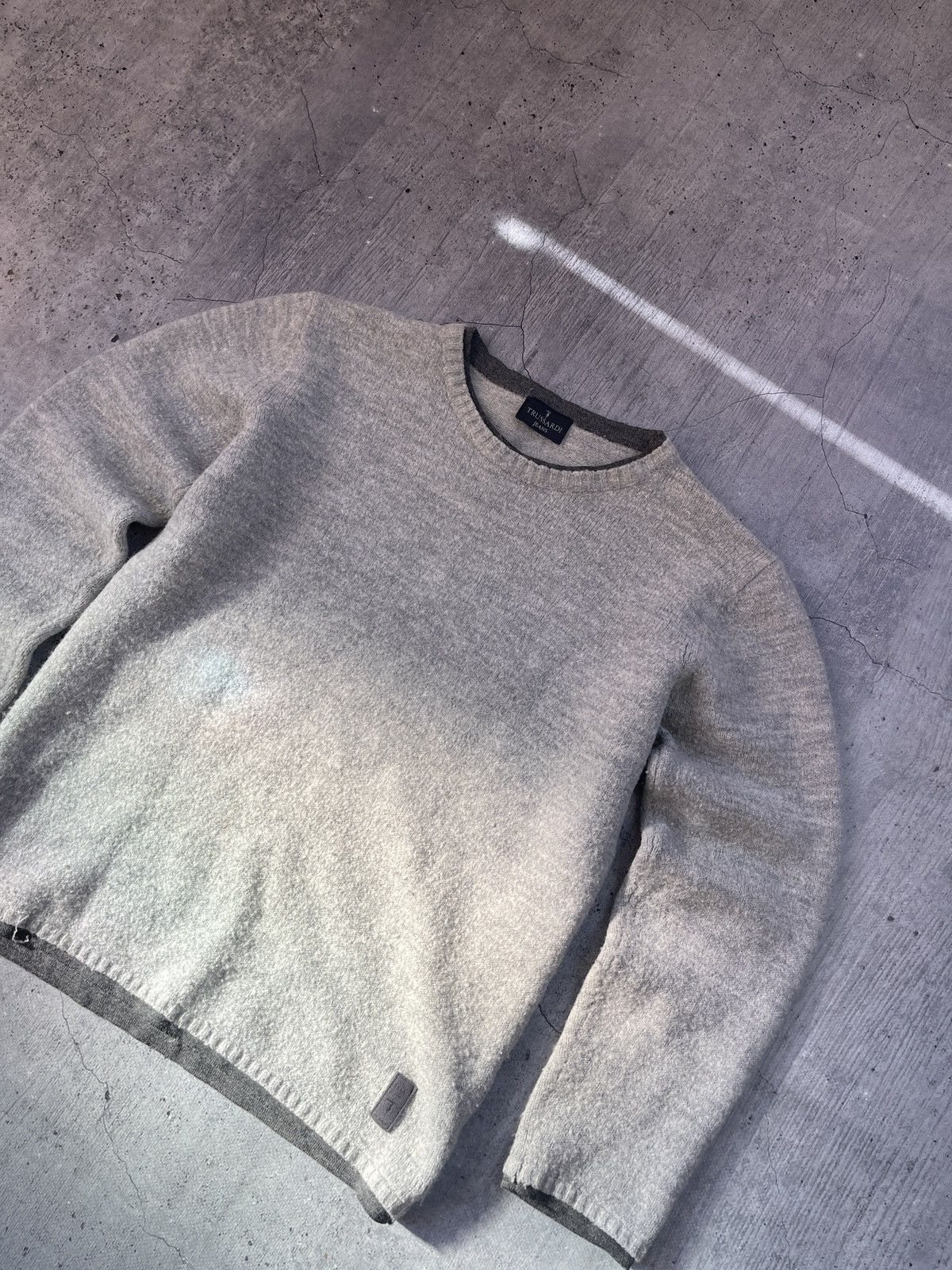 Trussardi × Vintage Vintage 90s Trussardi Luxury Designer Knitted Wool Sweater Size US M / EU 48-50 / 2 - 2 Thumbnail