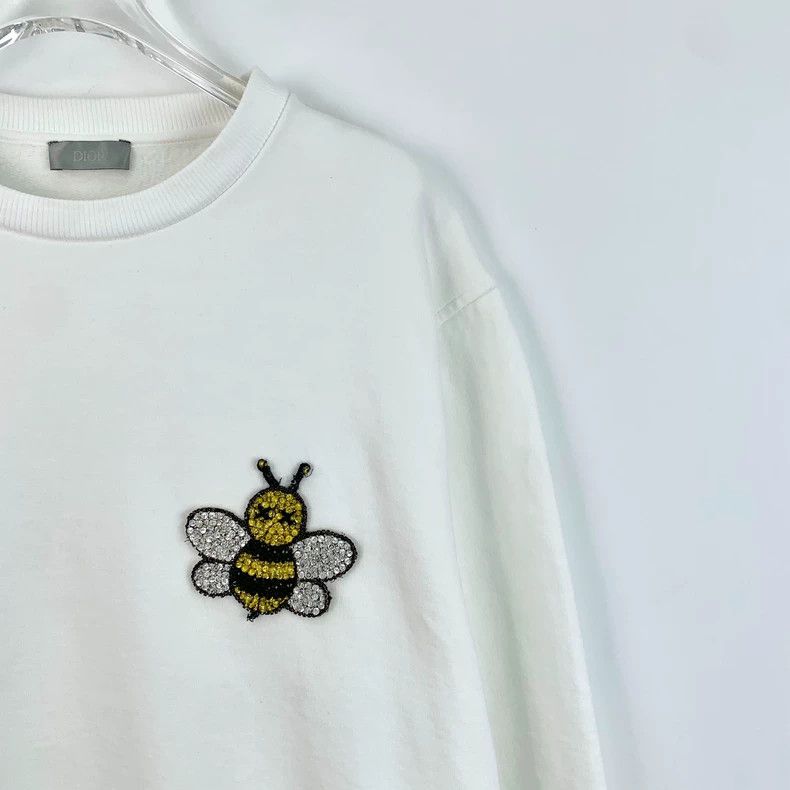 Dior Dior White bee diamond-inlaid cotton round-neck long-sleeve Size US L / EU 52-54 / 3 - 3 Thumbnail