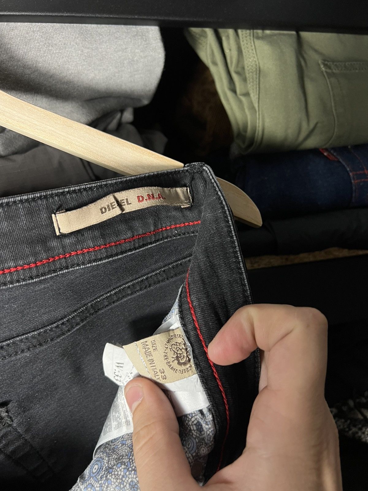 Diesel 👖 Diesel Denim Division Vintage Distressed Slim Jeans Size US 33 - 17 Thumbnail