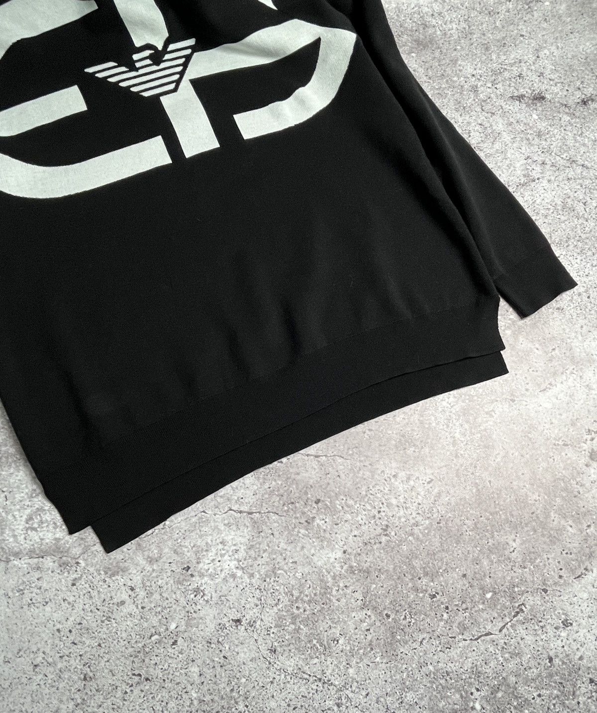 Emporio Armani SS2020 Emporio Armani Jacquard R-EAcreate Logo Sweater Black Size US XXL / EU 58 / 5 - 7 Thumbnail