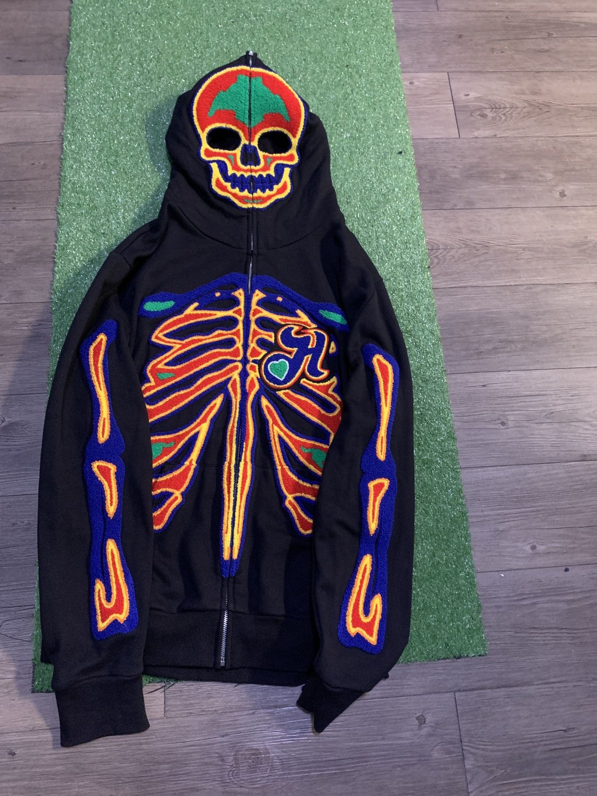 Archival Clothing Streetwear Supreme BLACK SKELETON ZIPUP HOODIE Grailed