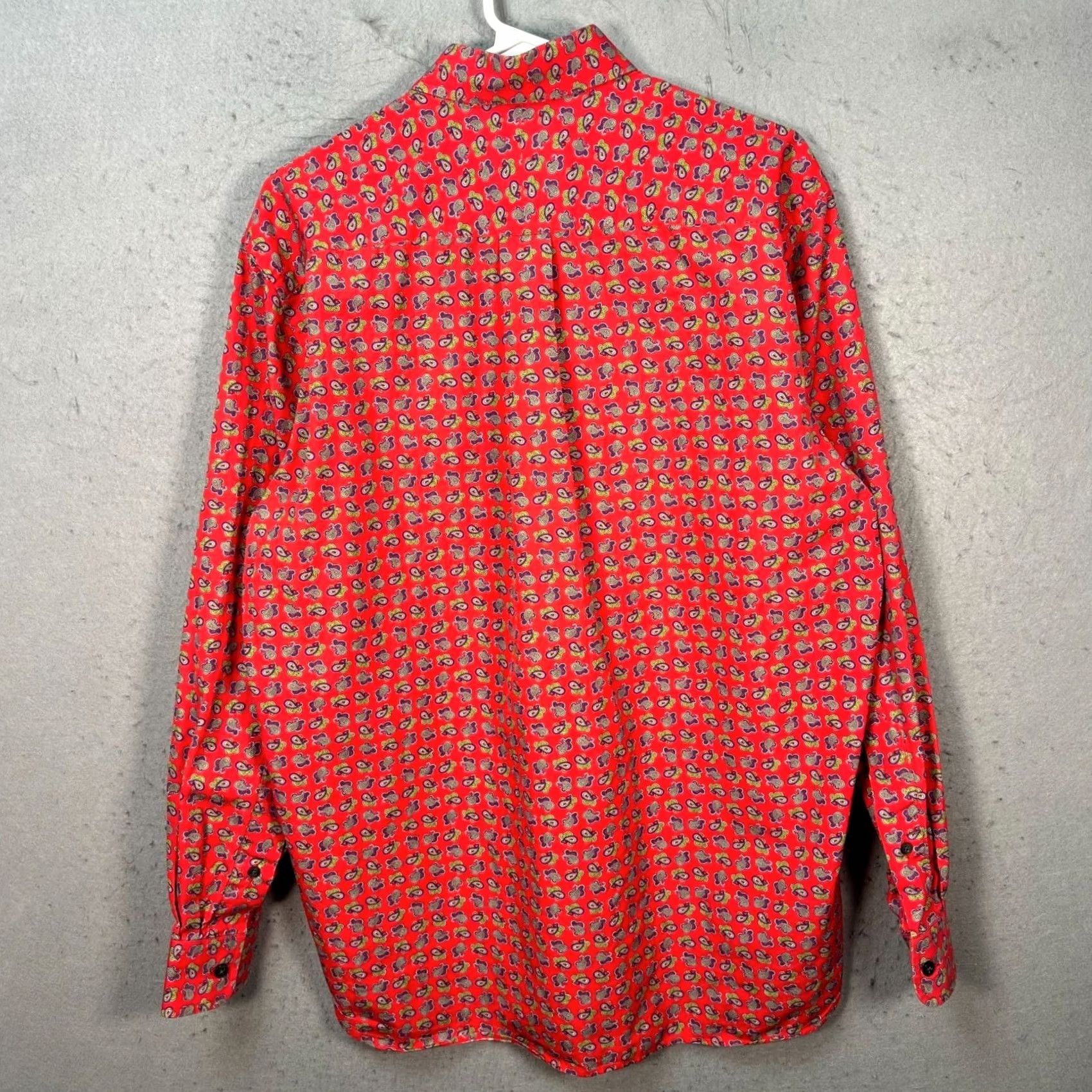 Vintage Dunhill Mens Large Red Paisley Print 100% Cotton Long Sleeve Button-Up Shirt Size US L / EU 52-54 / 3 - 2 Thumbnail