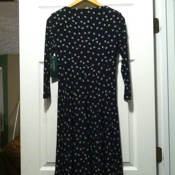 Ralph Lauren RALPH LAUREN WOMEN'S NEW BLACK 95%POLYESTER DRESS SIZE: 2 Size XS / US 0-2 / IT 36-38 - 8 Thumbnail